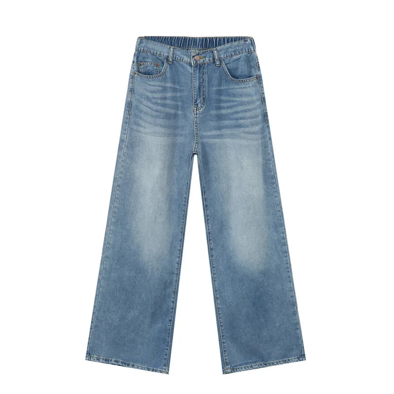 American Style Casual Men's Denim Pants - Loose Fit Wide Leg Jeans for Men | Summer & Fall Fashion Trendy Trousers | Perfect for Streetwear, Daily Wear and Casual Outings