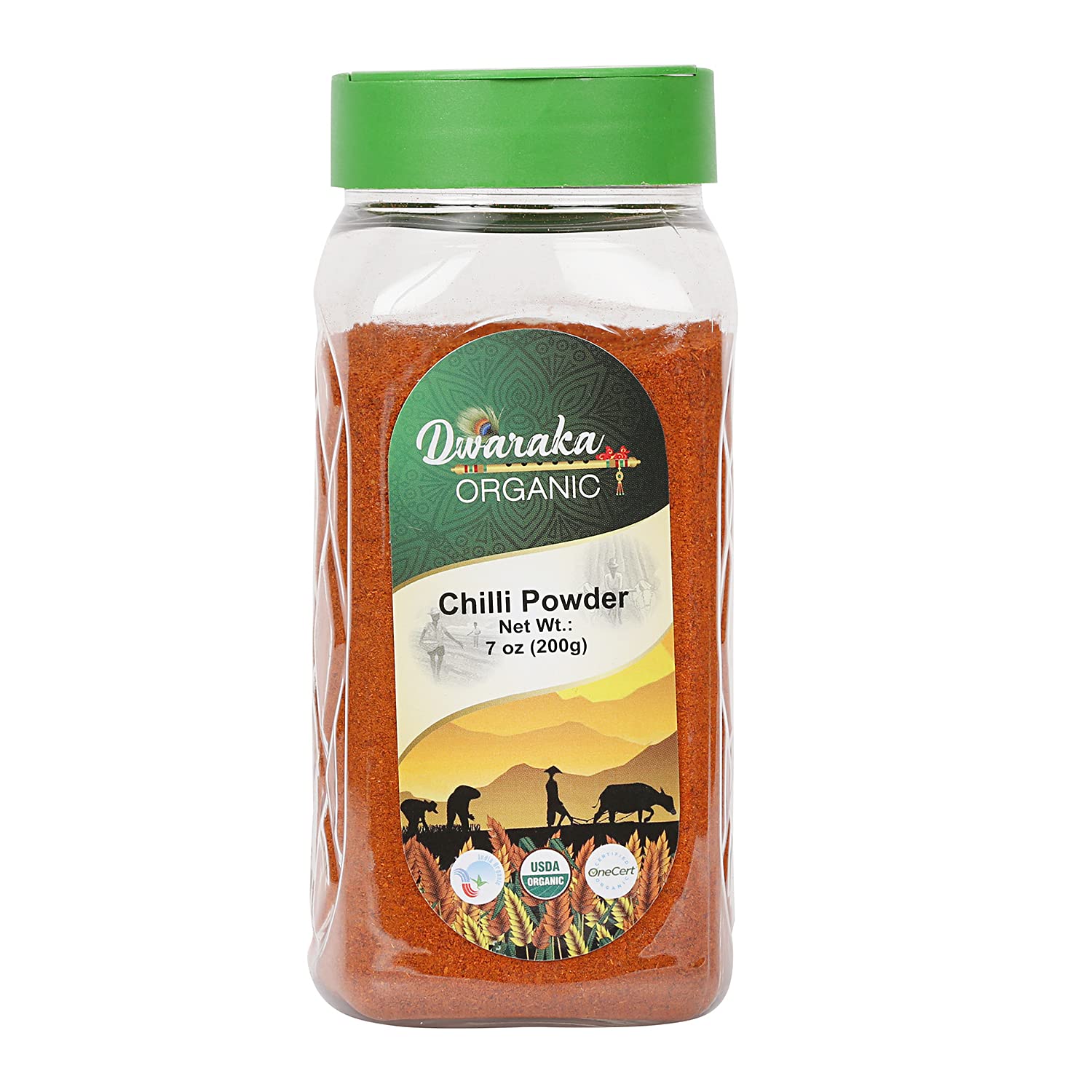 Organic Chili Powder 7oz - Non-GMO, All Natural, Healthy & Pure | Perfect for Cooking, Seasoning & Indian Cuisine