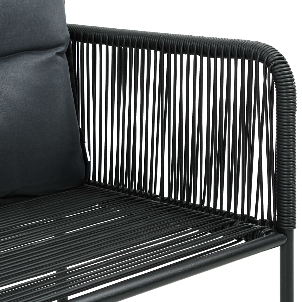 Modern Black Poly Rattan Outdoor Chairs Set of 6 with Cushions - Patio, Garden, Terrace Furniture for Relaxing & Entertaining