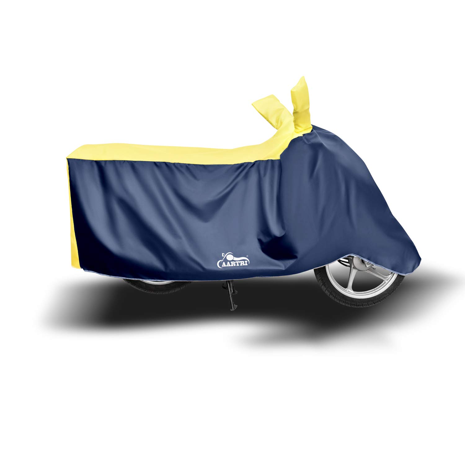 Komaki X2 Vogue 2022 Motorcycle Body Cover (BS-2,3,4,6) - Premium UV Protection & Dustproof Bike Cover in Striped Yellow | Perfect for Outdoor Parking & Long-Term Storage