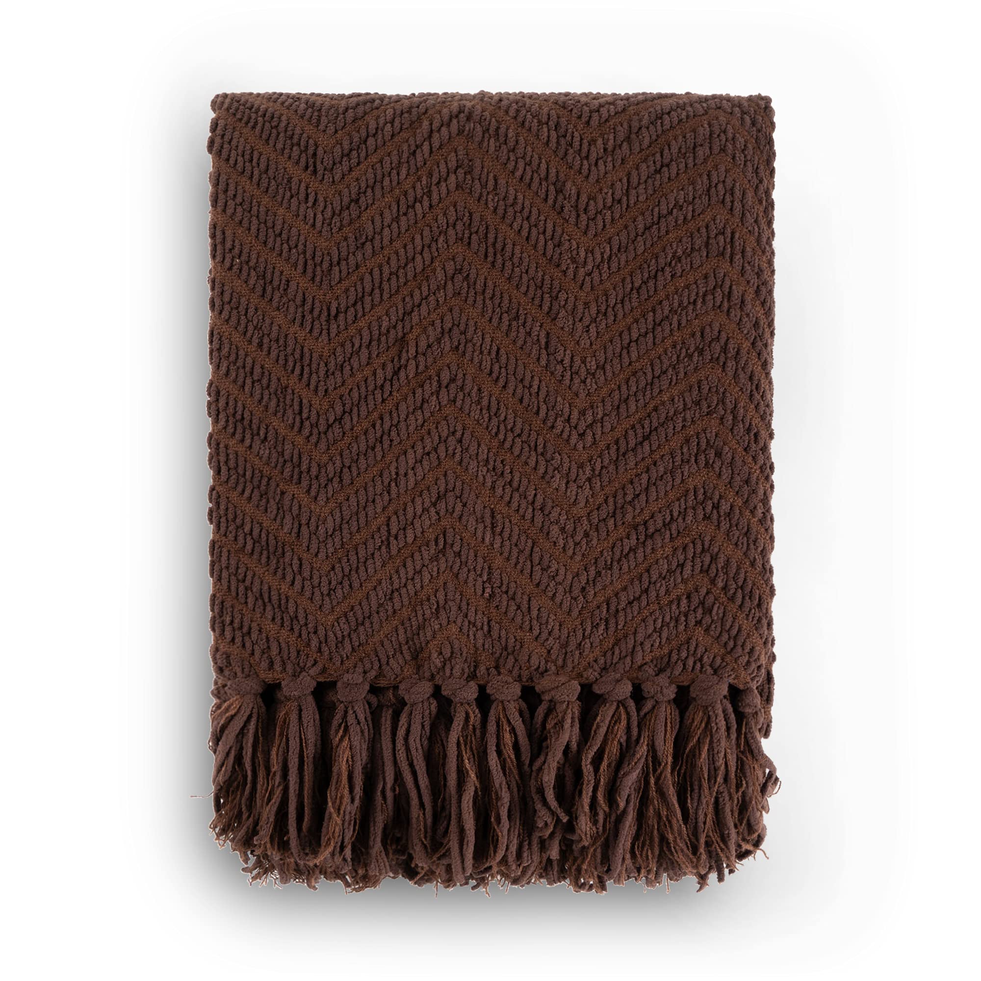 BATTILO HOME Dark Brown Knitted Throw Blanket 50