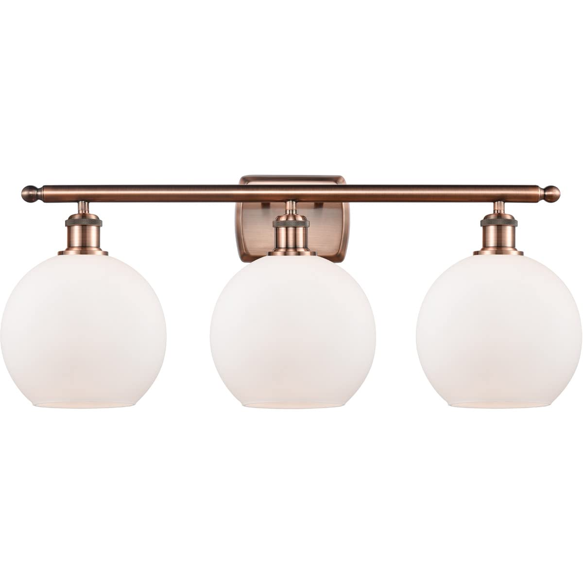 Innovations 516-3W-AC-G121-LED Athens 3 Light Bathroom Vanity Lighting Fixture - Antique Copper Finish - Ballston Collection - Perfect for Bathroom Mirror Lighting and Modern Home Decor