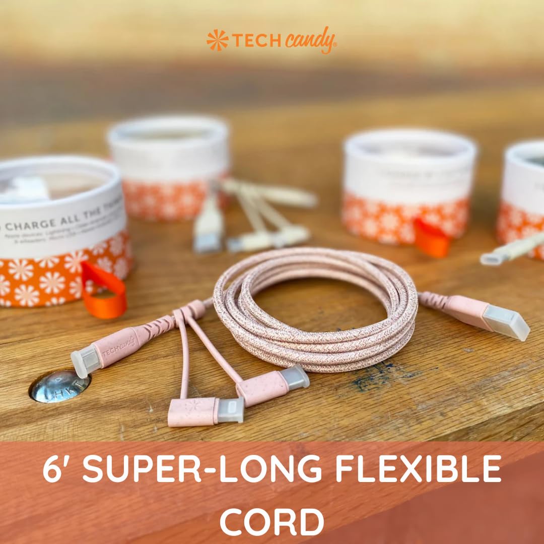 Eco-Friendly USB-C to Lightning Cable 6ft - Wheat Straw Braided, Fast Charging Cord for iPhone, iPad - Durable & Flexible for Home, Office, Travel Use
