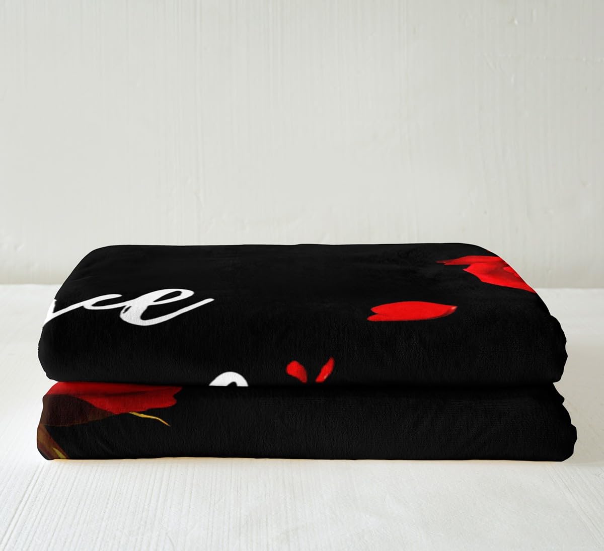 Red Rose Floral Sherpa Fleece Throw Blanket - 40x50 Inch Soft Plush Blanket with Funny Quotes, Flowers & Butterflies - Cozy Inspirational Live Love Laugh Fuzzy Blanket for Sofa, Bed, Couch - Perfect for Home Decor, Gift Giving & Winter Snuggling