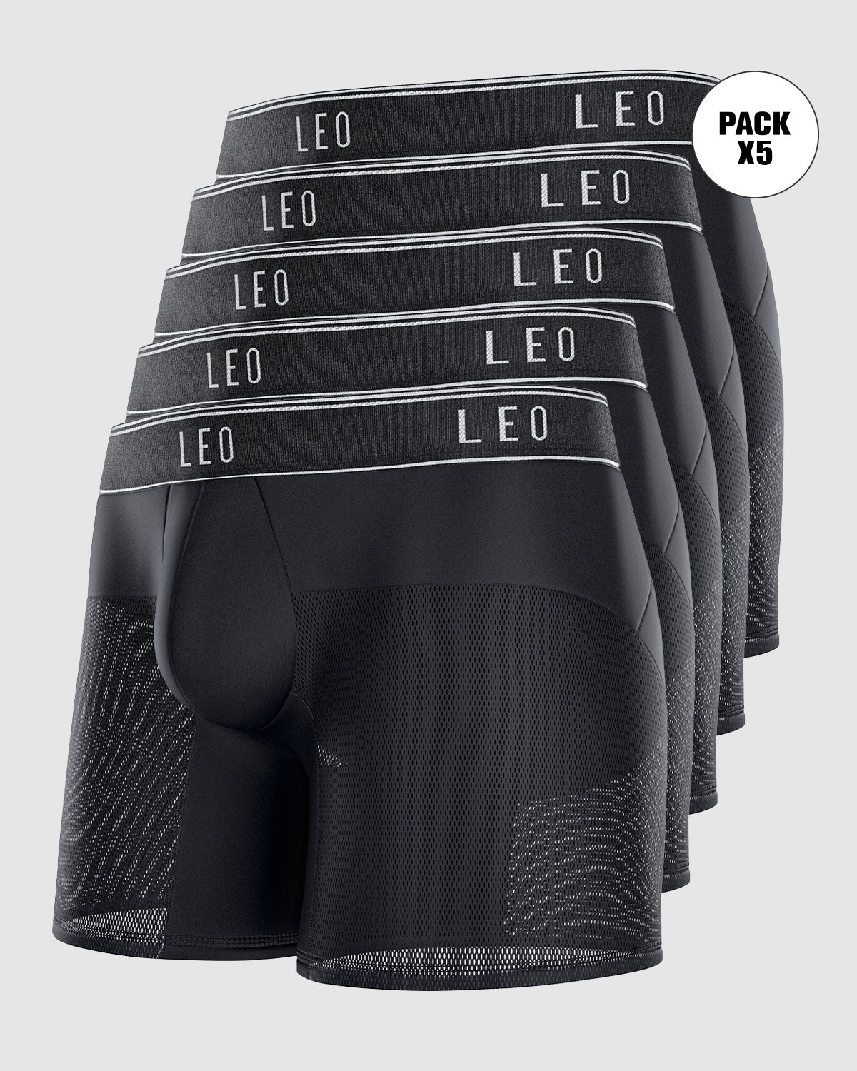 5 Pack High-Tech Mesh Boxer Briefs with Ergonomic Pouch - Breathable & Supportive Men's Underwear for Workout, Sports & Everyday Comfort