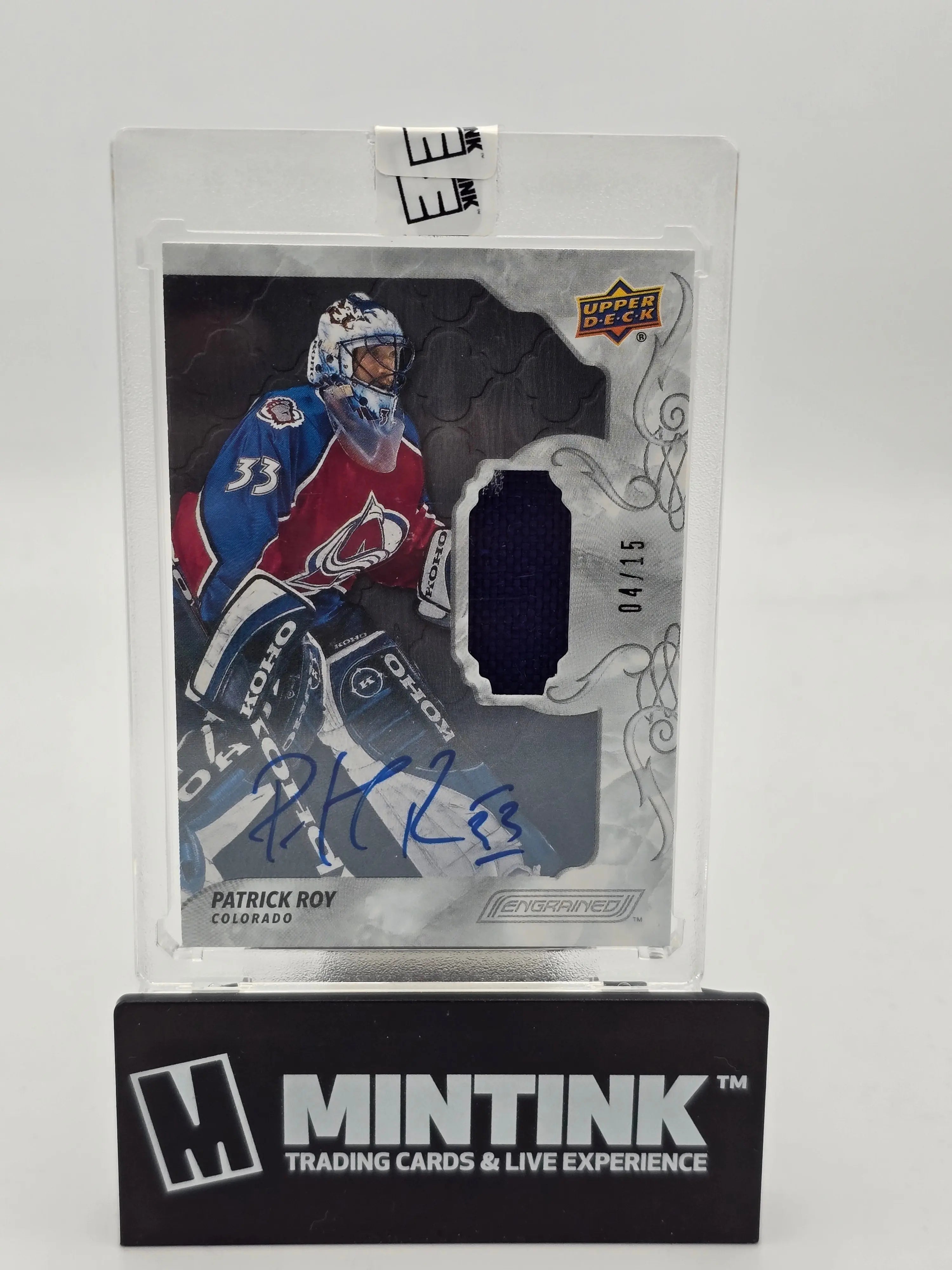 2019-20 Upper Deck Engrained Hockey Patrick Roy Patch Auto /15 - Rare Collectible for Hockey Fans & Memorabilia Enthusiasts - Perfect for Display, Gifts & Investment