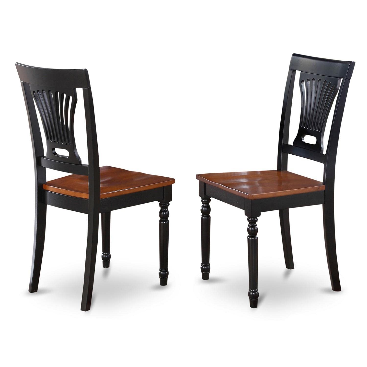 East West Furniture ANPL3-BLK-W 3-Piece Round Dining Table Set with Pedestal Base & 2 Chairs, 36x36 Inch, Black & Cherry - Perfect for Small Kitchens, Breakfast Nooks & Cozy Apartments