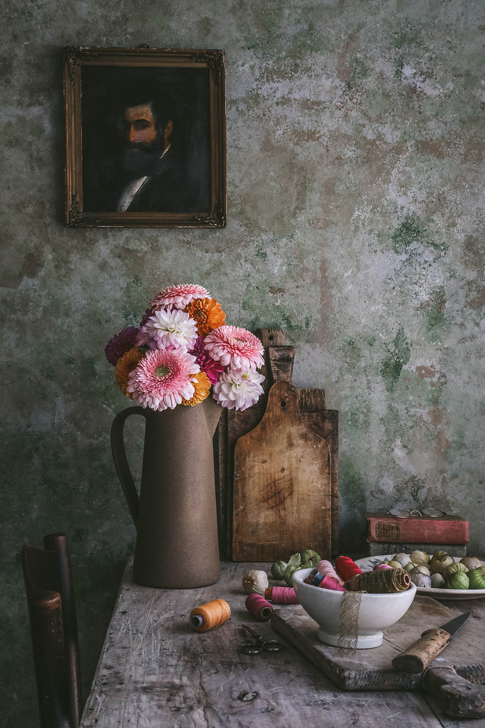 Premium Ceramic Terracotta Water Pitcher - 32oz Tall Clay Jug for Iced Tea, Lemonade & Cold Brew - Perfect for Summer Parties, Kitchen Decor & Rustic Tablescapes