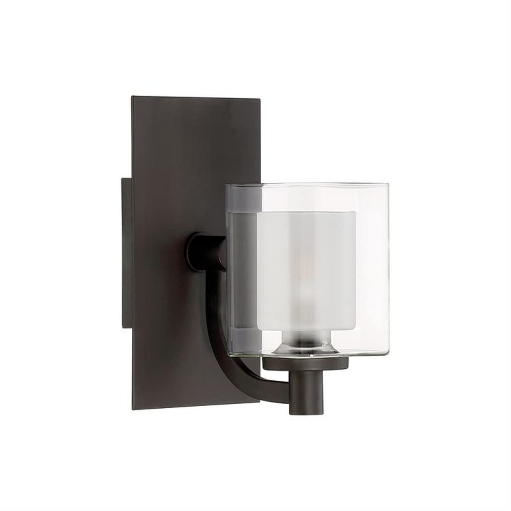 1 Light Transitional Vanity Light Fixture - Western Bronze Finish Wall Sconce for Bathroom & Bedroom Lighting (Model 71-Bel-2539219) - Perfect for Modern Home Decor & Vanity Mirror Illumination