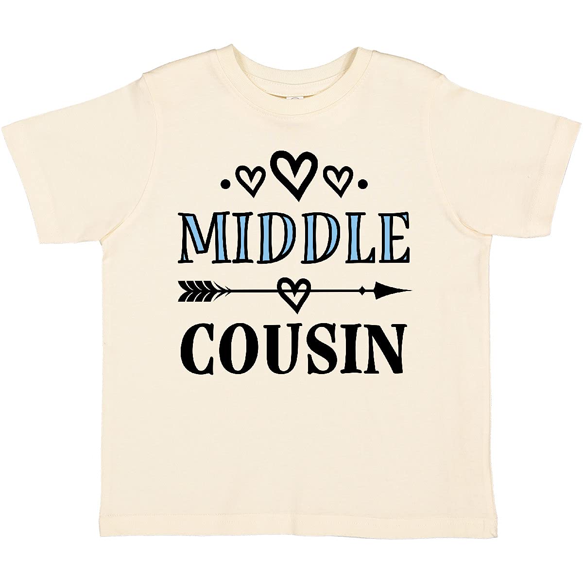 Inktastic Middle Cousin Funny Toddler T-Shirt - Cute Sibling Matching Outfit for Family Photos & Special Occasions