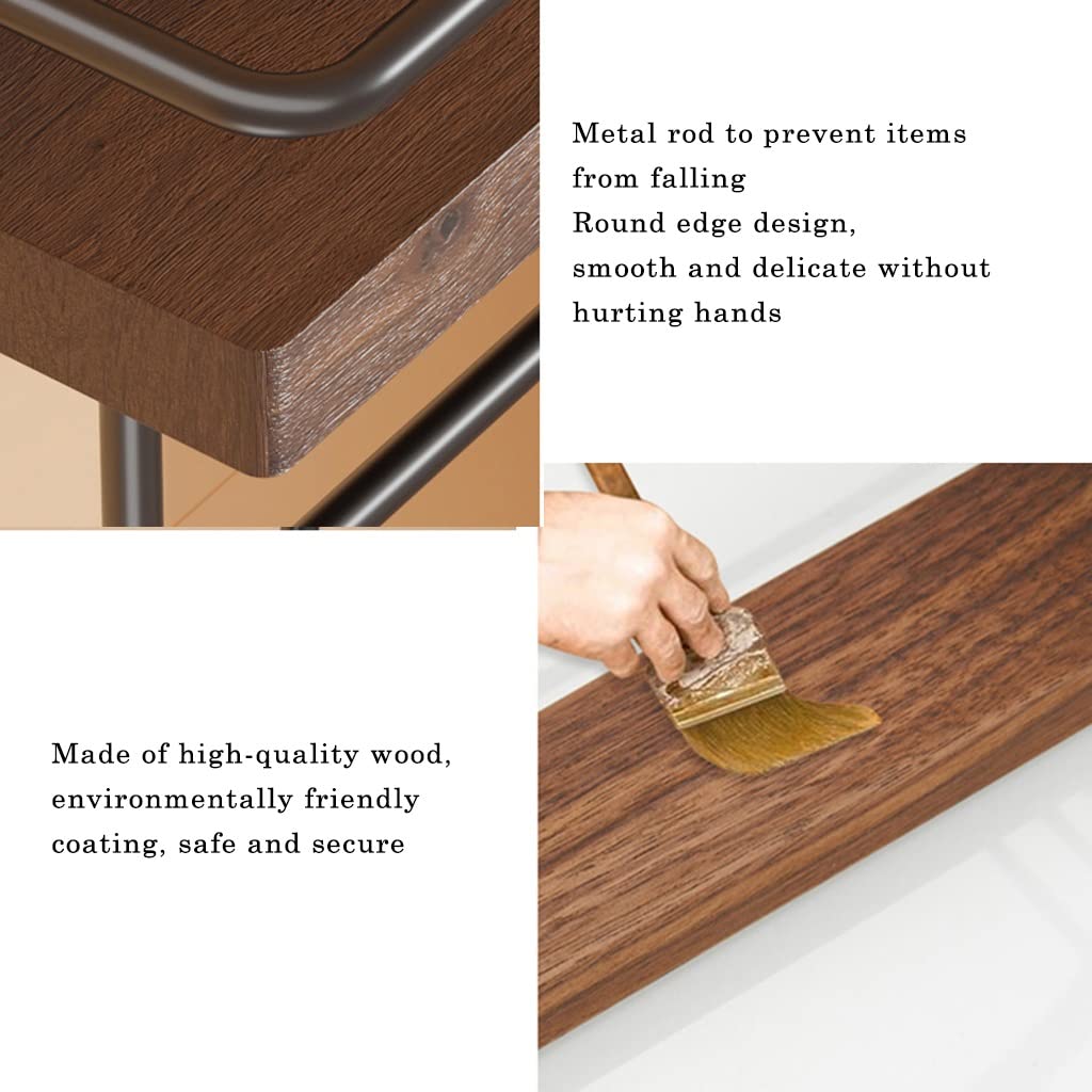Floating Wall Mounted Bathroom Shelves with Towel Bar - 24 Inch Wooden Shelf for Bathroom, Bedroom, Living Room & Kitchen Storage - Perfect for Organizing Towels, Decor & Essentials