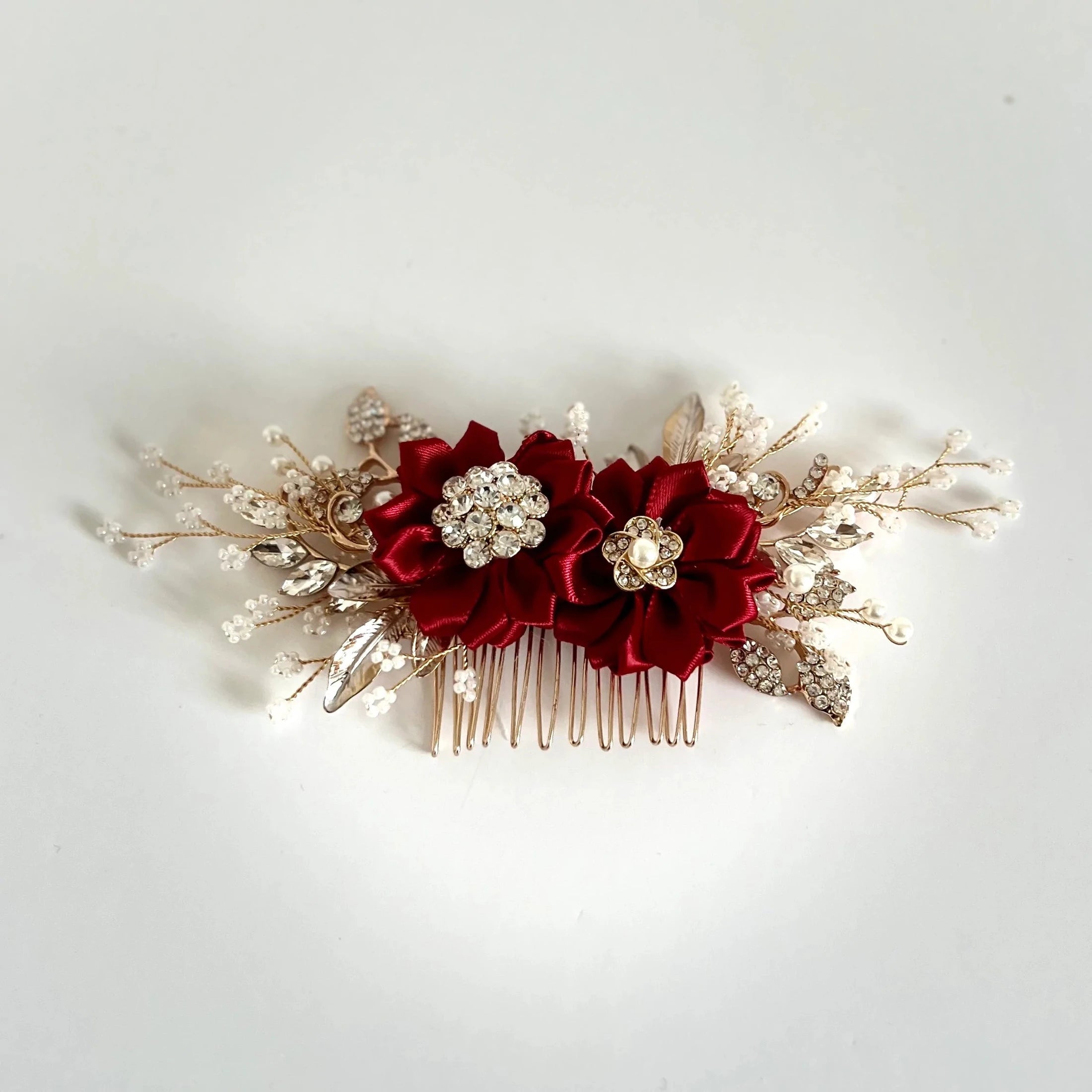 Floral Bridal Hair Comb | Wedding Hair Accessories with Flowers | All Colors Available (TT327) | Perfect for Bridal Bouquets, Bridesmaids & Special Occasions