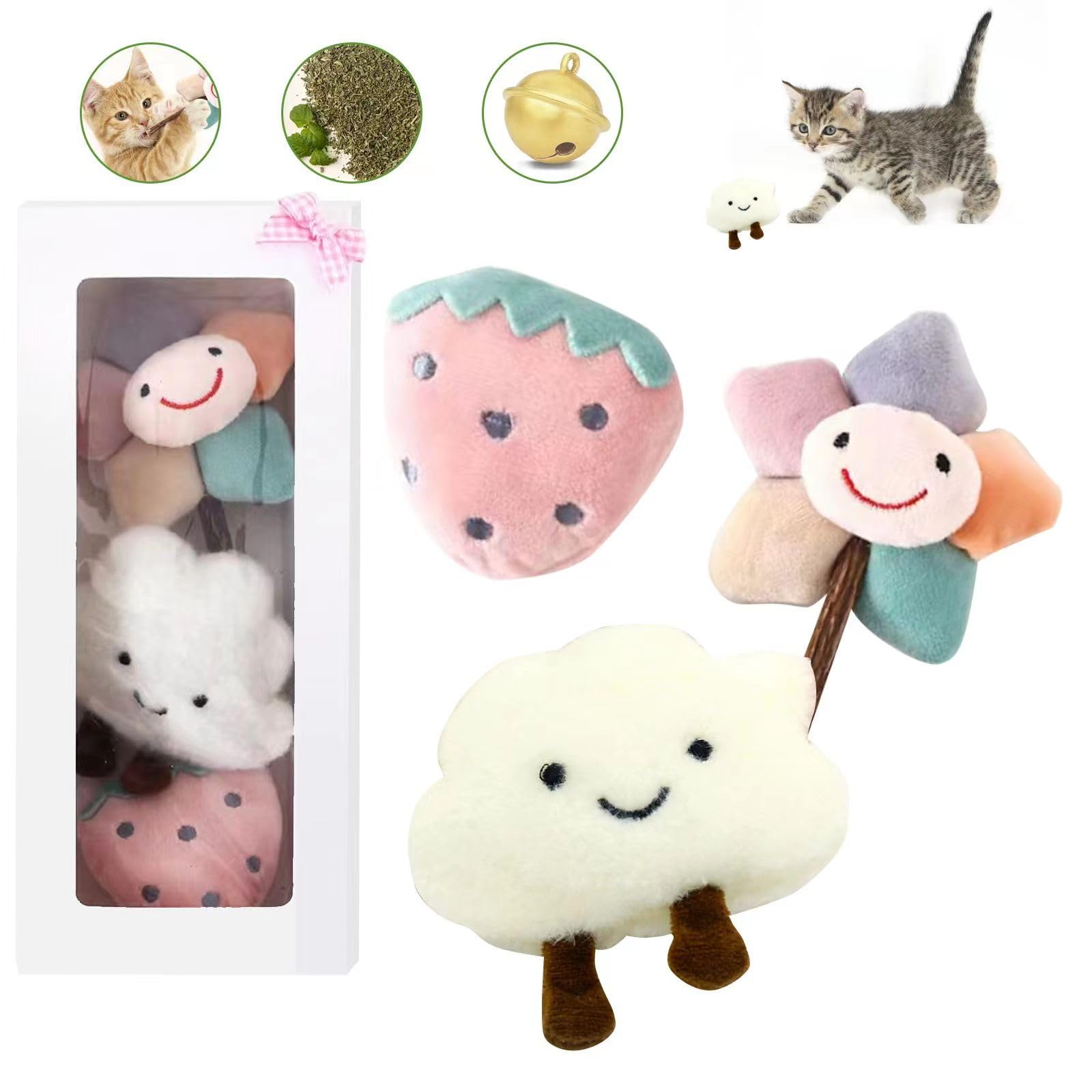 3Pcs Durable Catnip Toys for Indoor Cats - Bite Resistant Chew Toys for Teething Kittens, Fun Playtime & Stress Relief | Perfect for Playtime, Training & Bonding with Your Feline Friend