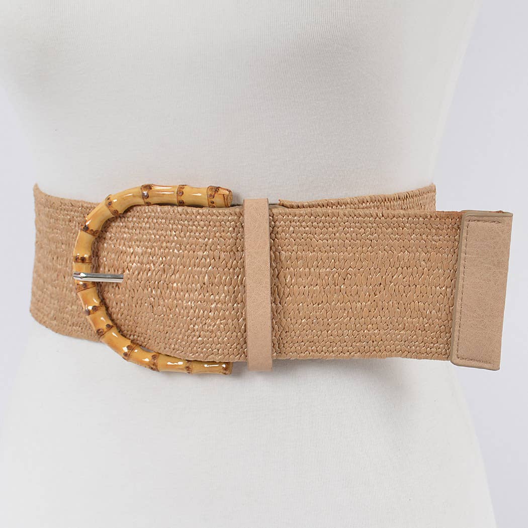 Eco-Friendly Straw Belt with Adjustable Bamboo Buckle - Stylish & Sustainable Waist Accessory for Women & Men | Perfect for Beach, Summer Outfits, and Boho Fashion