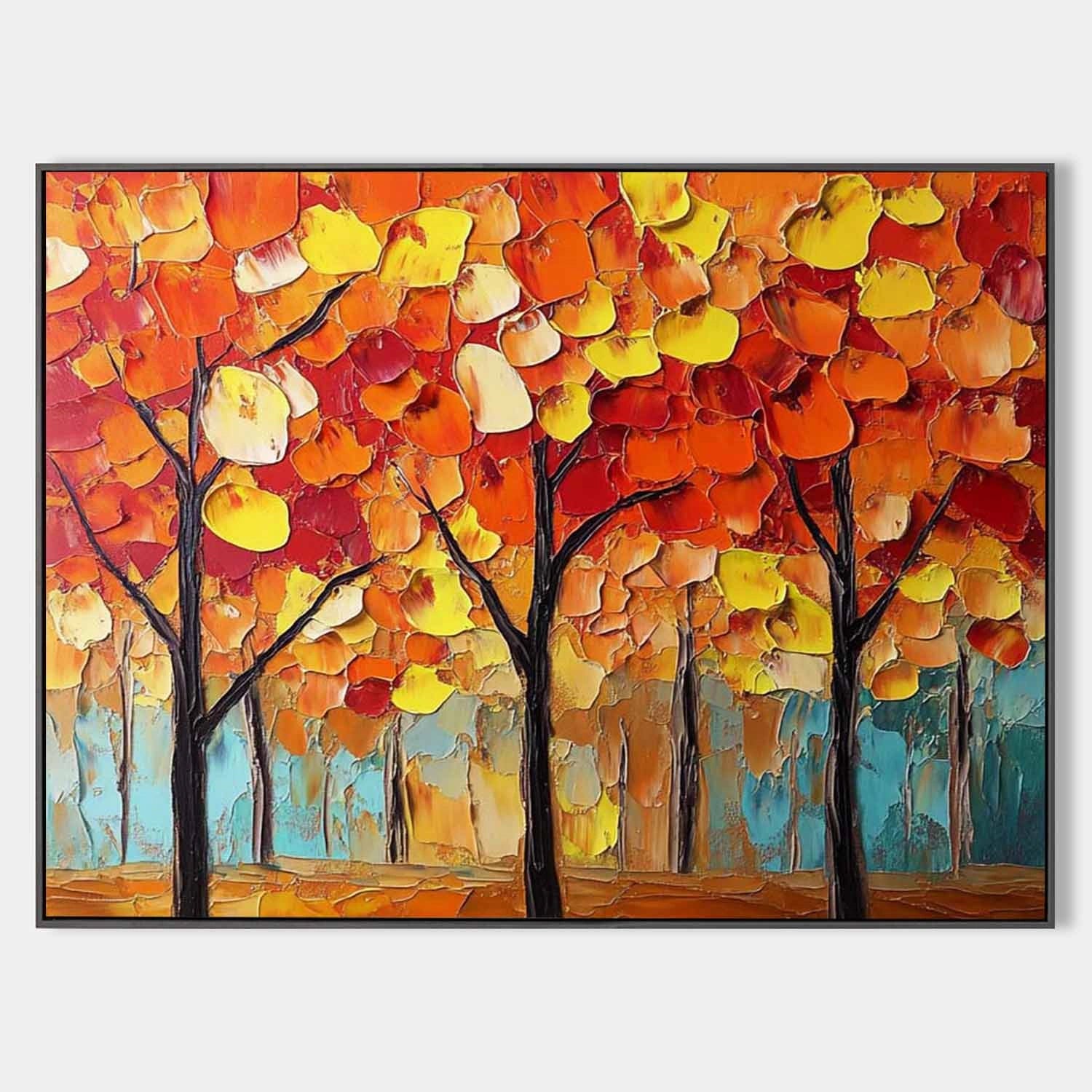 Beautiful Flower and Tree Canvas Painting #FT155 - Perfect for Home Decor, Living Room, Bedroom & Office Wall Art