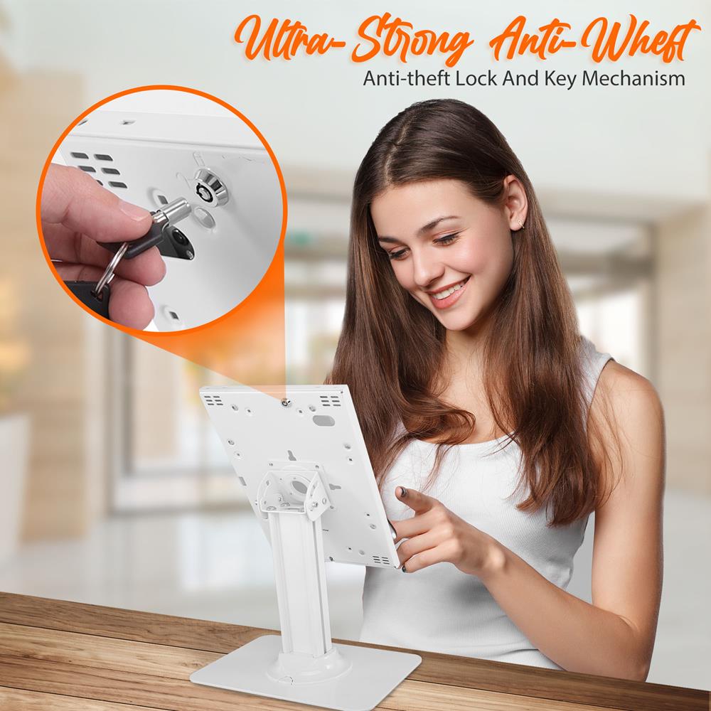 Anti-Theft Tablet Mount Holder - Secure Locking Bracket for iPad, Samsung, and More - Perfect for Travel, Office, and Public Spaces