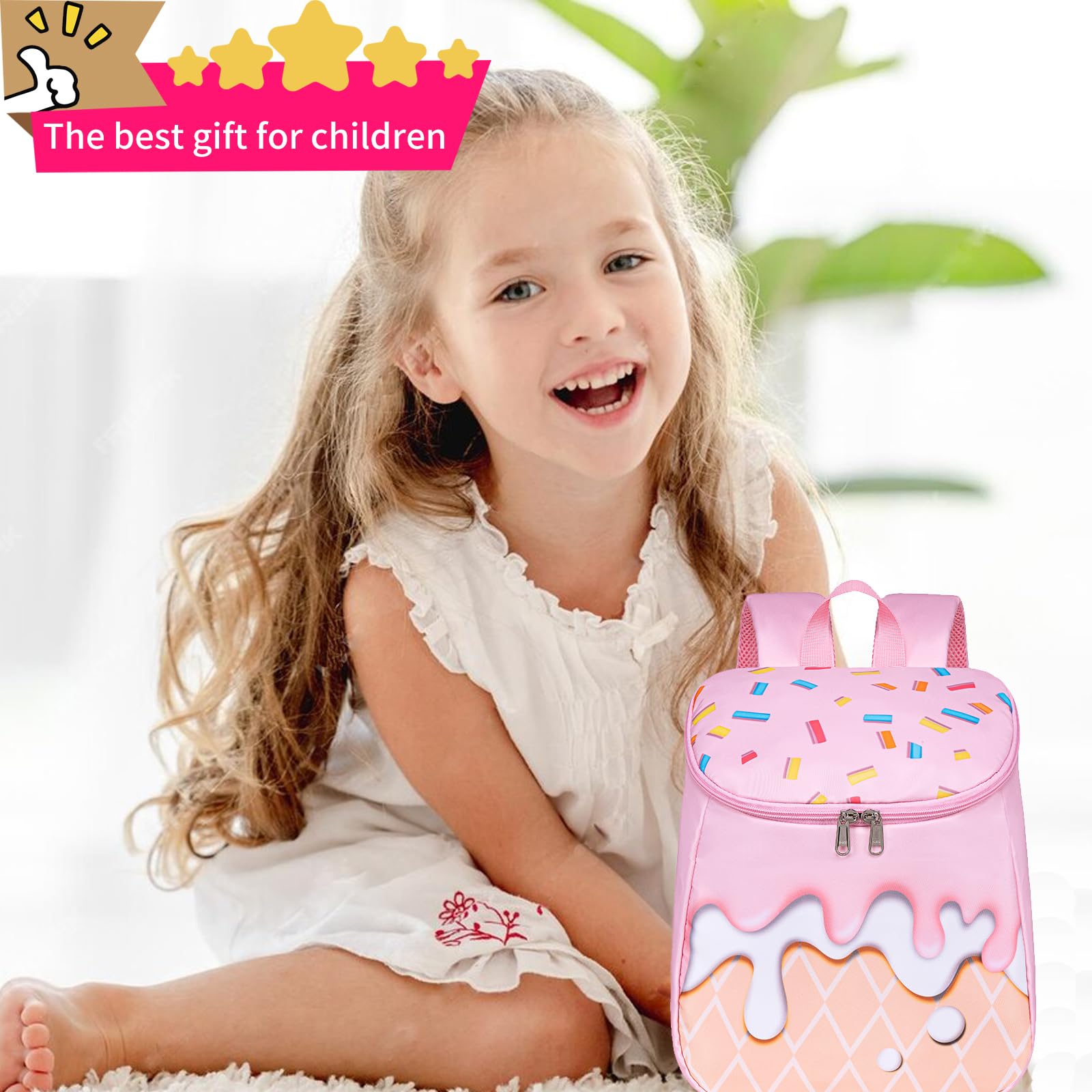 Bluboon Cute 3D Toddler Backpack for Girls - Lightweight Preschool Bookbag for Kids, Durable School Backpack for Daycare, Travel & Outdoor Activities