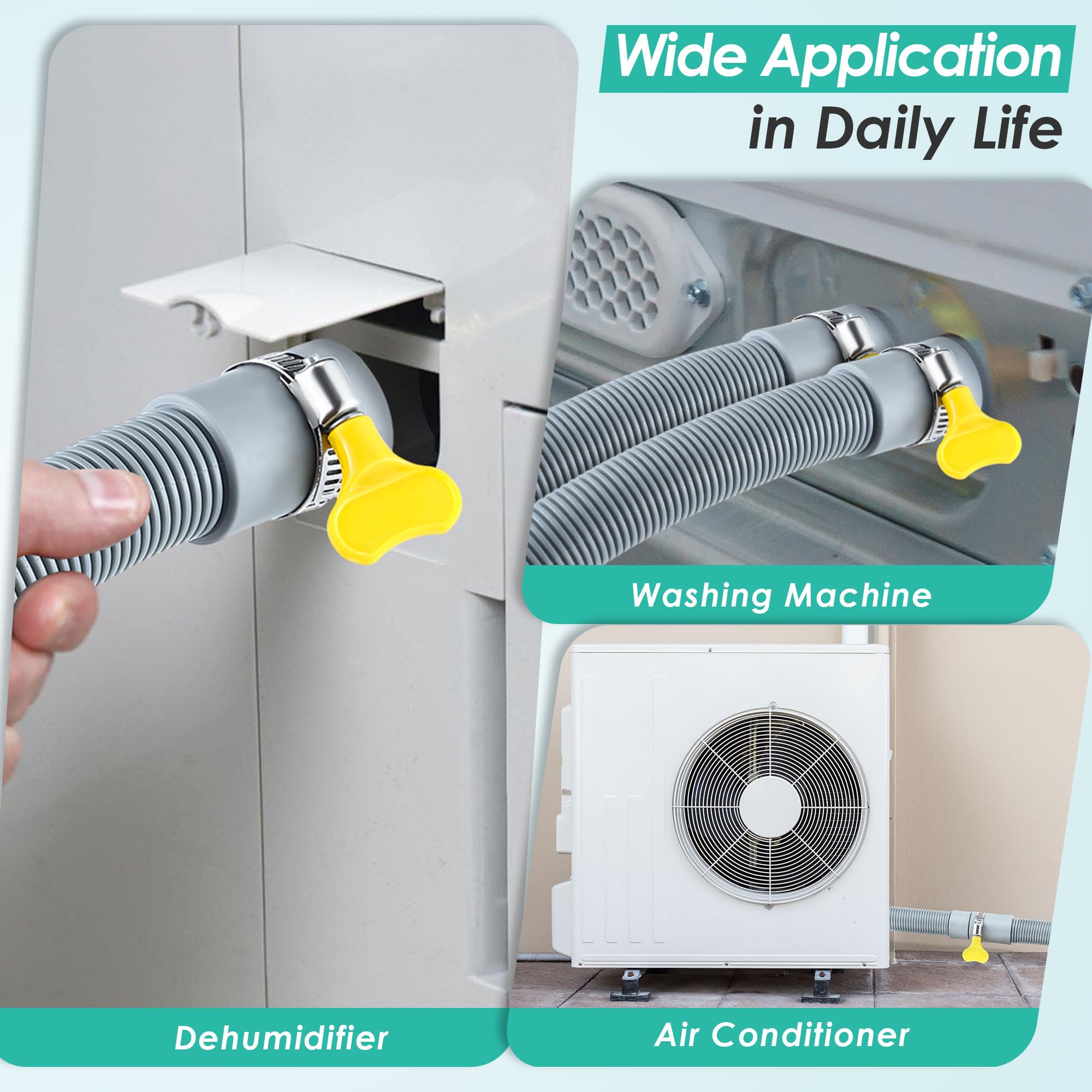 Universal Dehumidifier Drain Hose Kit - 6.5ft Flexible Extension with Adapter for AC & Garden Faucets - Perfect for Basement & Home Use