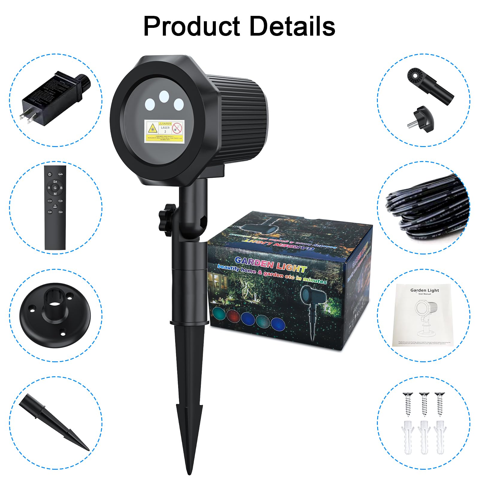 Outdoor Garden Laser Projector Lights with Timer - Waterproof Firefly Lights for Christmas, Halloween, Party & Home Decor | Perfect for Holiday Yard Displays, Patio Lighting & Backyard Decorations