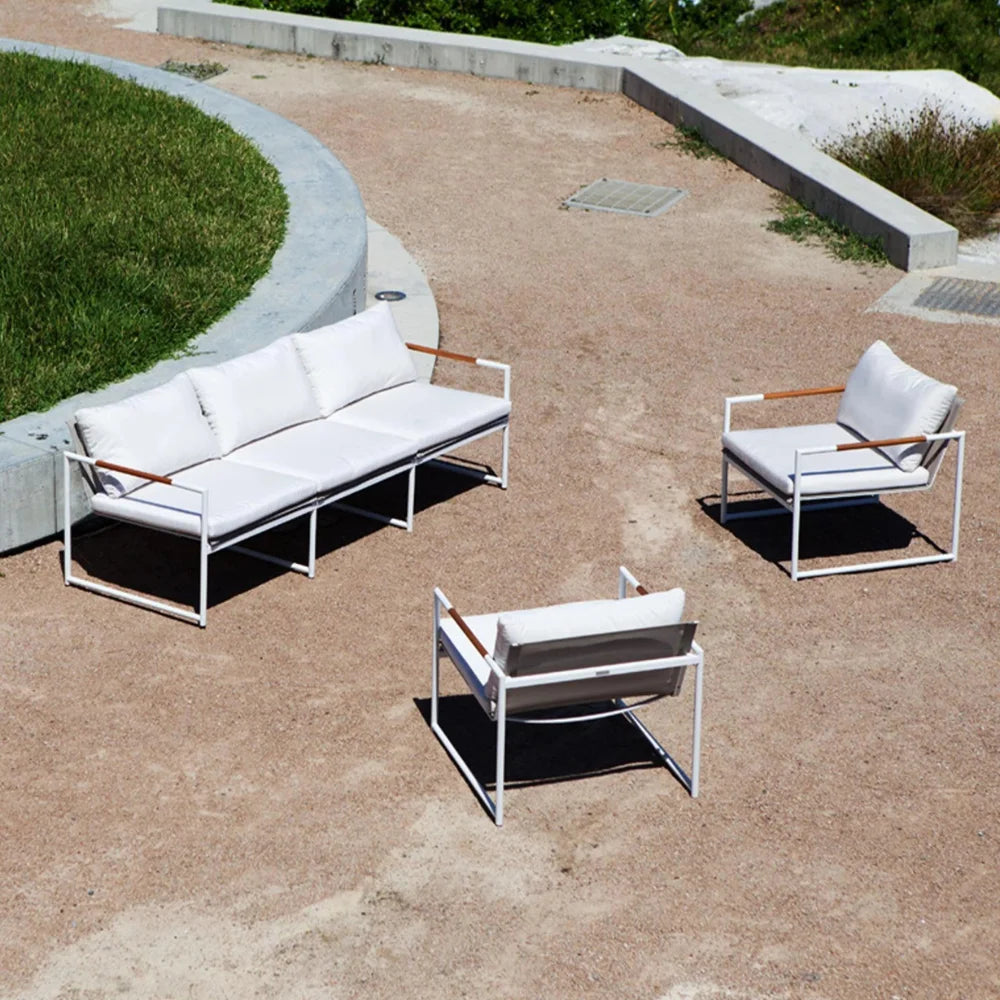 Breeze Aluminum Outdoor 3-Seat Sofa Set - Patio, Garden & Poolside Lounge Furniture for Relaxing Outdoors