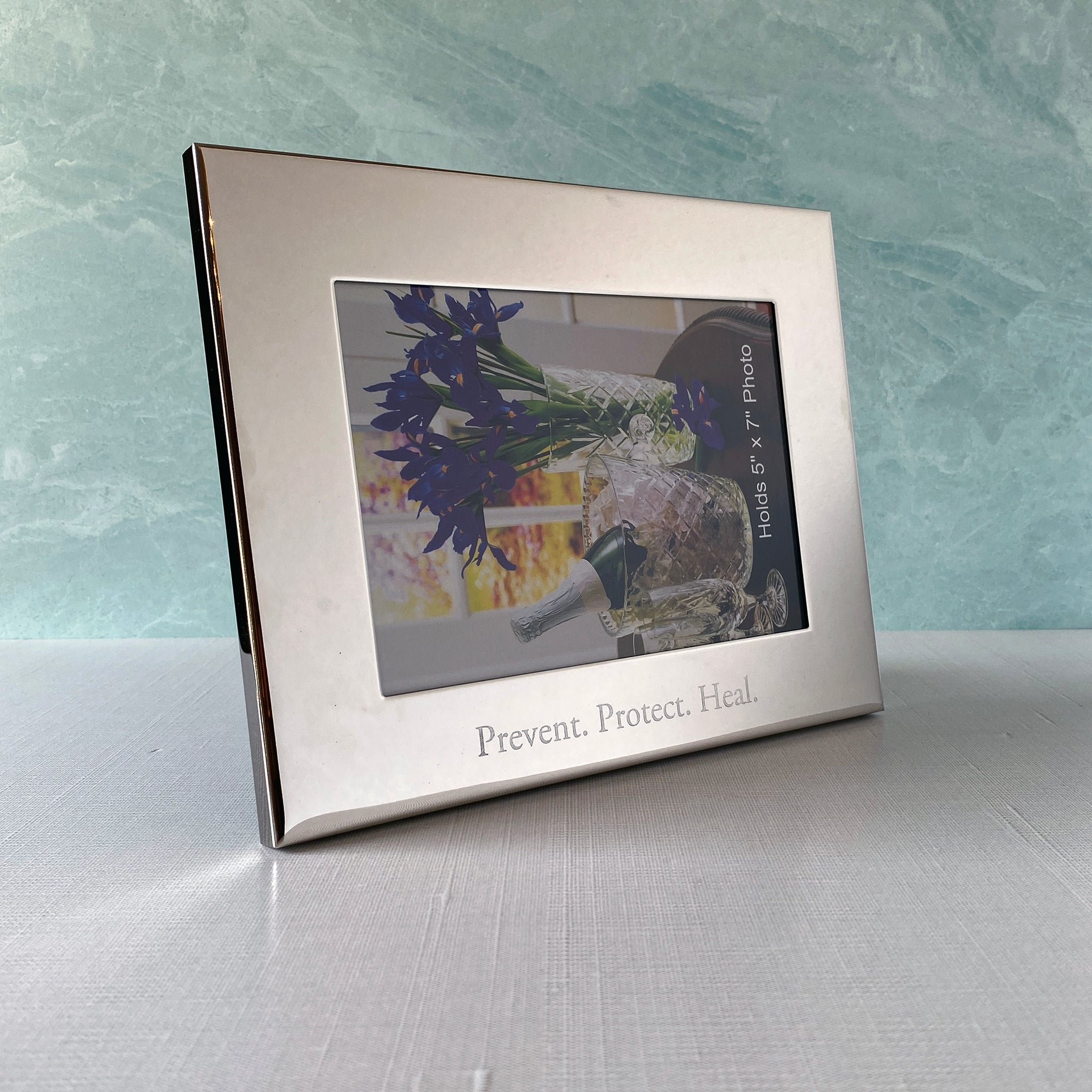 Silver Plated Wide Border Picture Frame 5x7 - Elegant Photo Display for Home Decor, Office, Wedding & Gift Giving