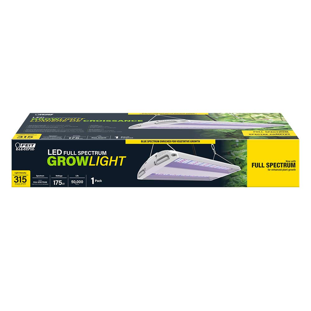 Feit Electric 20 Inch 175W Full Spectrum LED Grow Light for Indoor Plants - High Bay Blue-Enriched Spectrum for Vegetables, Herbs & Hydroponics - Perfect for Greenhouses, Grow Tents & Vertical Farming