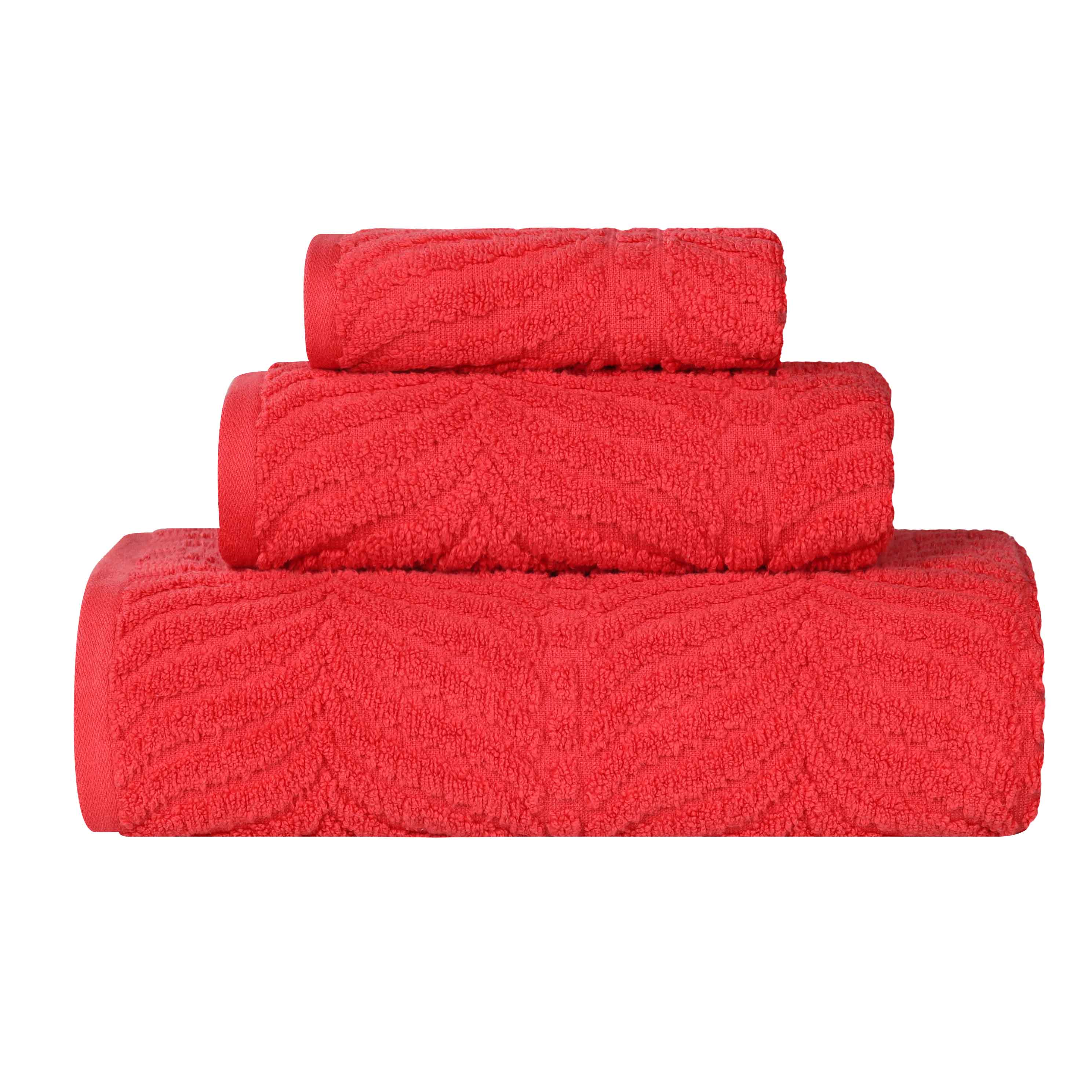 Premium Zero Twist Cotton Jacquard Towel Set - 3 Piece Luxury Bath Towels with Elegant Chevron Pattern for Spa, Bathroom & Guest Use