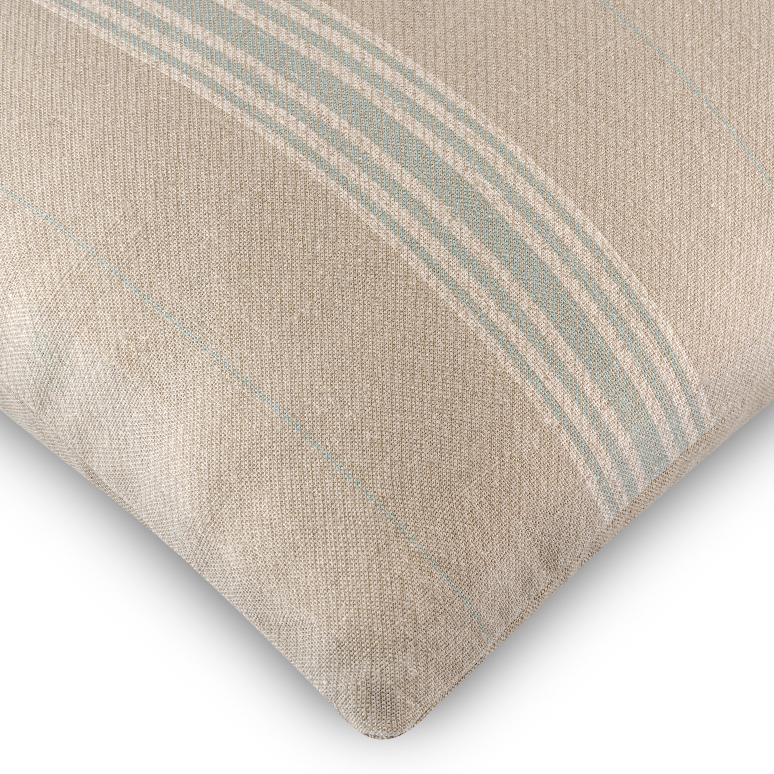 Premium Vallon Stripe Duck Egg Blue Linen Cushion Cover - 55 x 32cm (21.6 x 12.6 inches) - Elegant Home Decor for Sofa, Bed, or Living Room