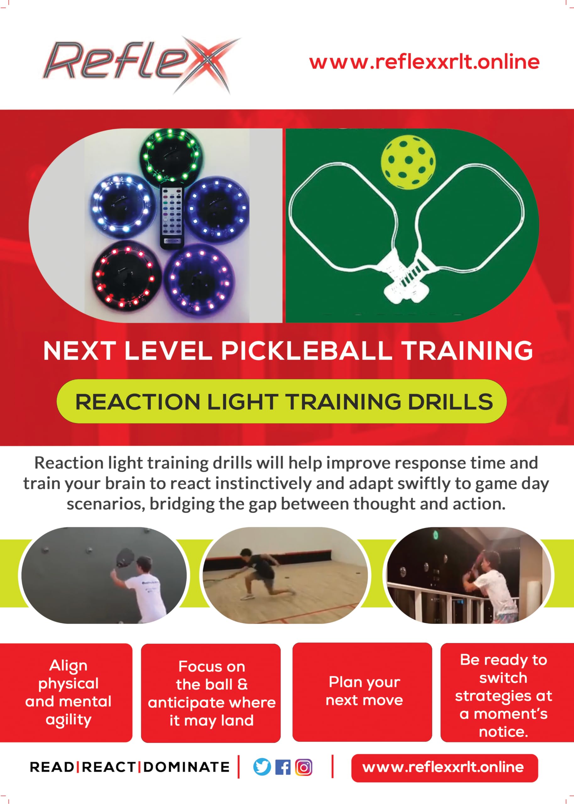 Reflexx RLT 2.0 - Agility Training Lights for Reaction Time & Hand-Eye Coordination - Quick Reflex Trainer for Sports, Reaction Games, and Fast Reflexes - Perfect for Football, Basketball, and Martial Arts Training