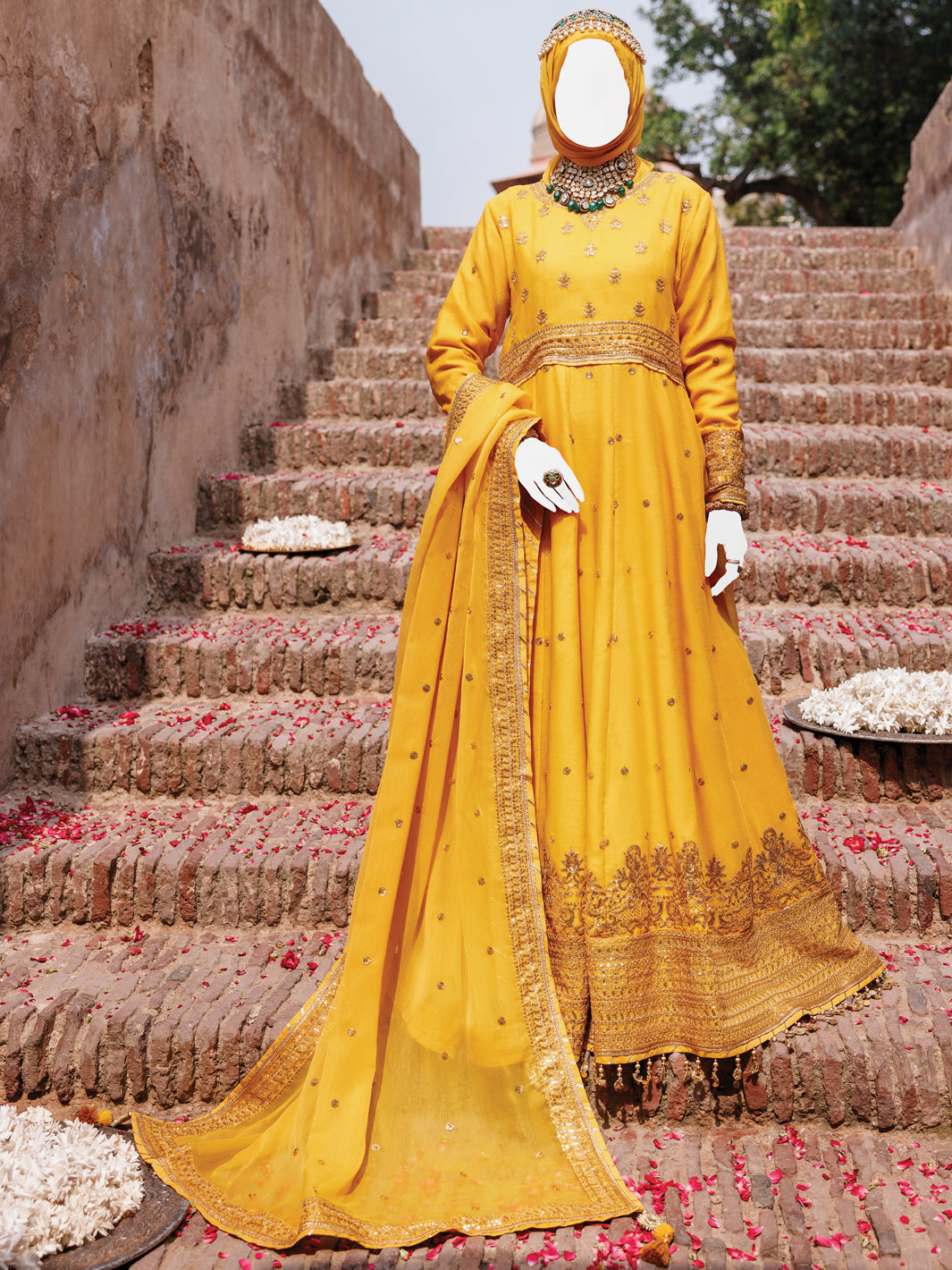 Elegant Yellow Chiffon Stitched Suit by J. Junaid Jamshed - Perfect for Weddings, Parties & Formal Occasions