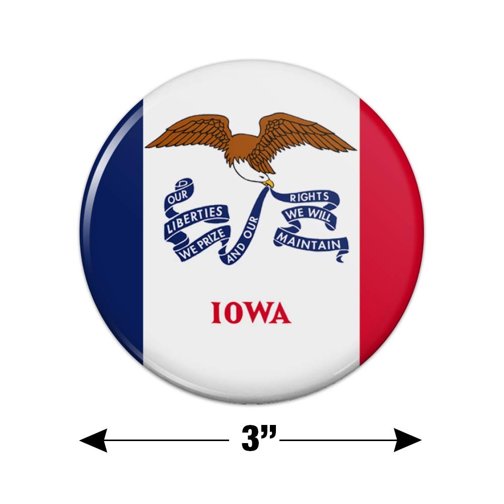 Iowa State Flag Refrigerator Magnet - Strong Kitchen Fridge Locker Decorative Button Magnet for Home, Office, Dorm & Gifts