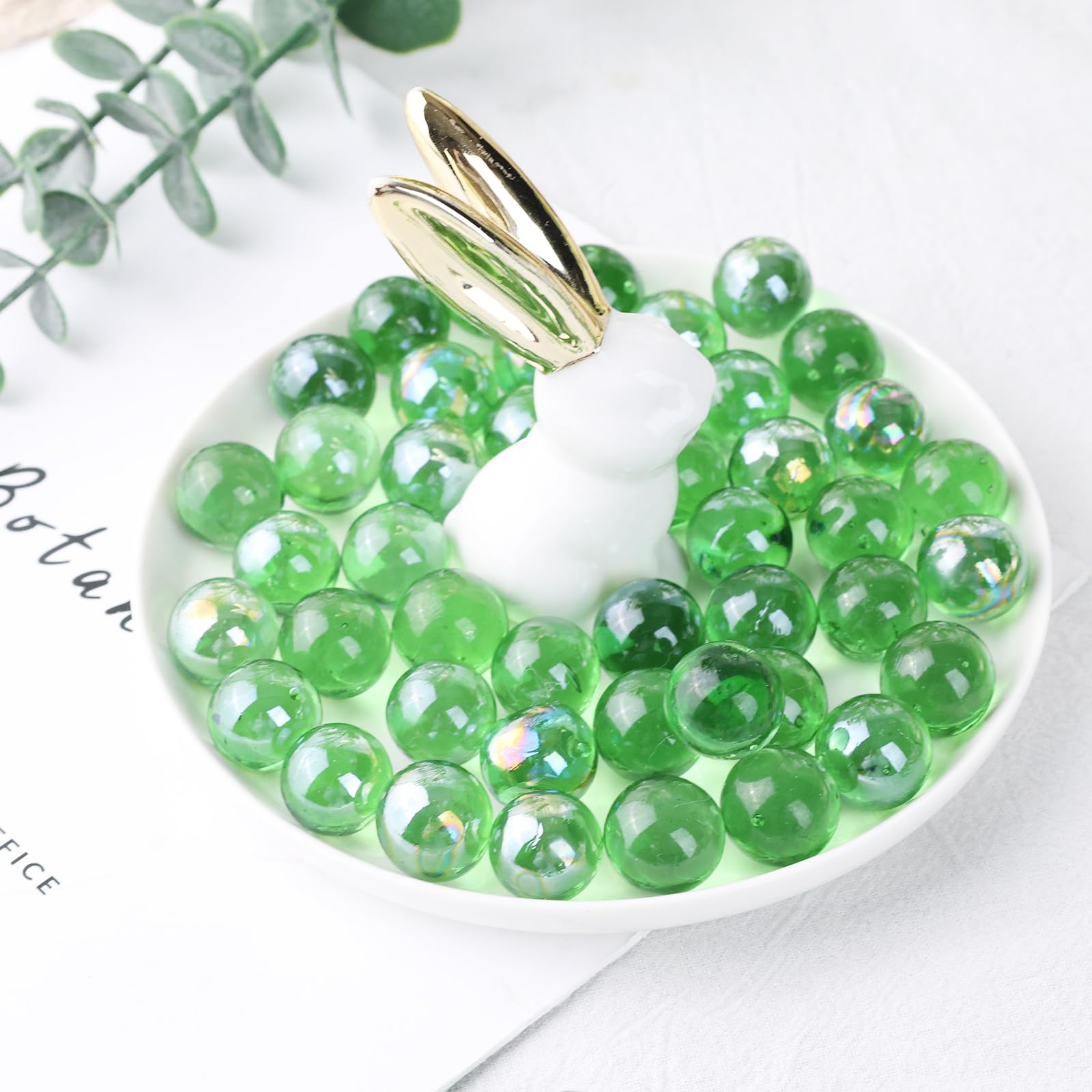 DomeStar 1LB Bulk Glass Marbles - 0.63 Inch Green Vase Fillers for Home Decor, Floral Arrangements, DIY Crafts & Wedding Centerpieces