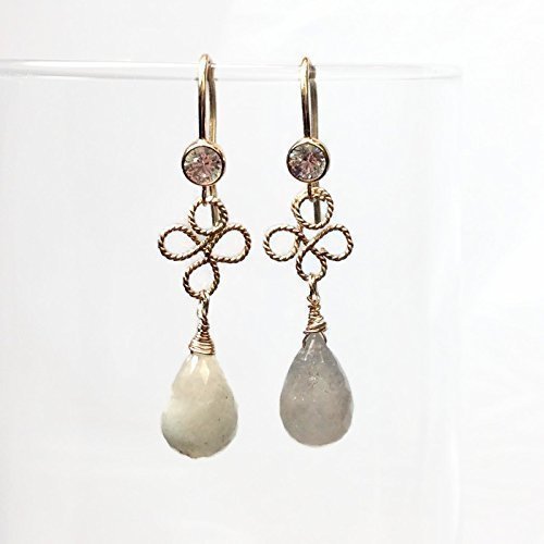 Natural White Sapphire Teardrop Earrings | Handmade Fine Jewelry Gift for Women | Elegant Dangle Earrings for Wedding, Anniversary & Special Occasions