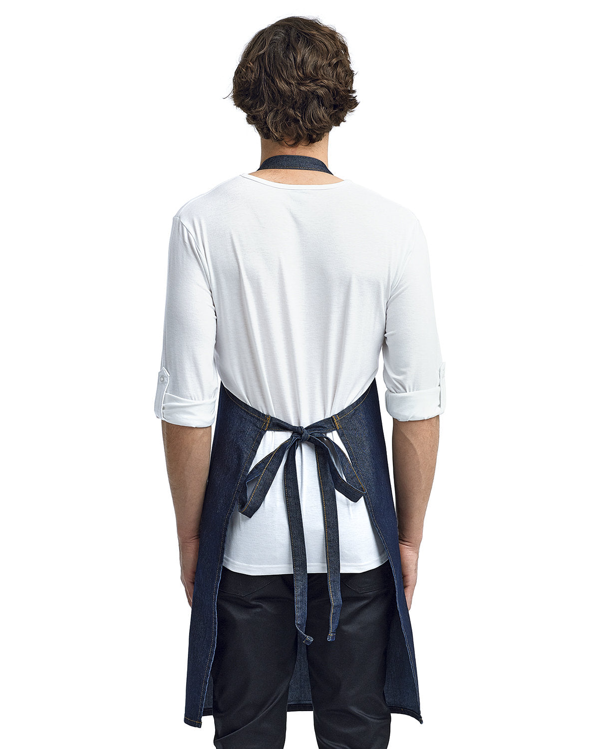 Reprime RP126 Unisex Denim Bib Apron - Artisan Collection, Durable Stitched Jeans Workwear for Cooking, Gardening & DIY Projects