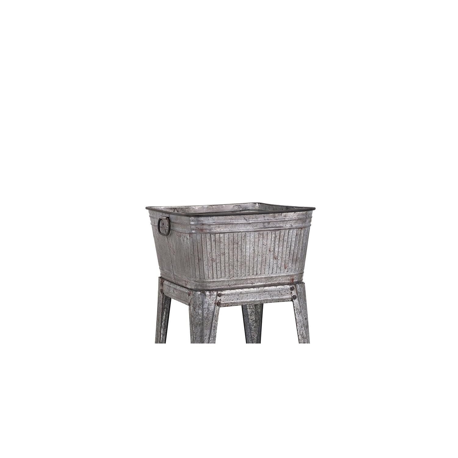 Rustic Galvanized Metal Tub with Angled Legs - 32