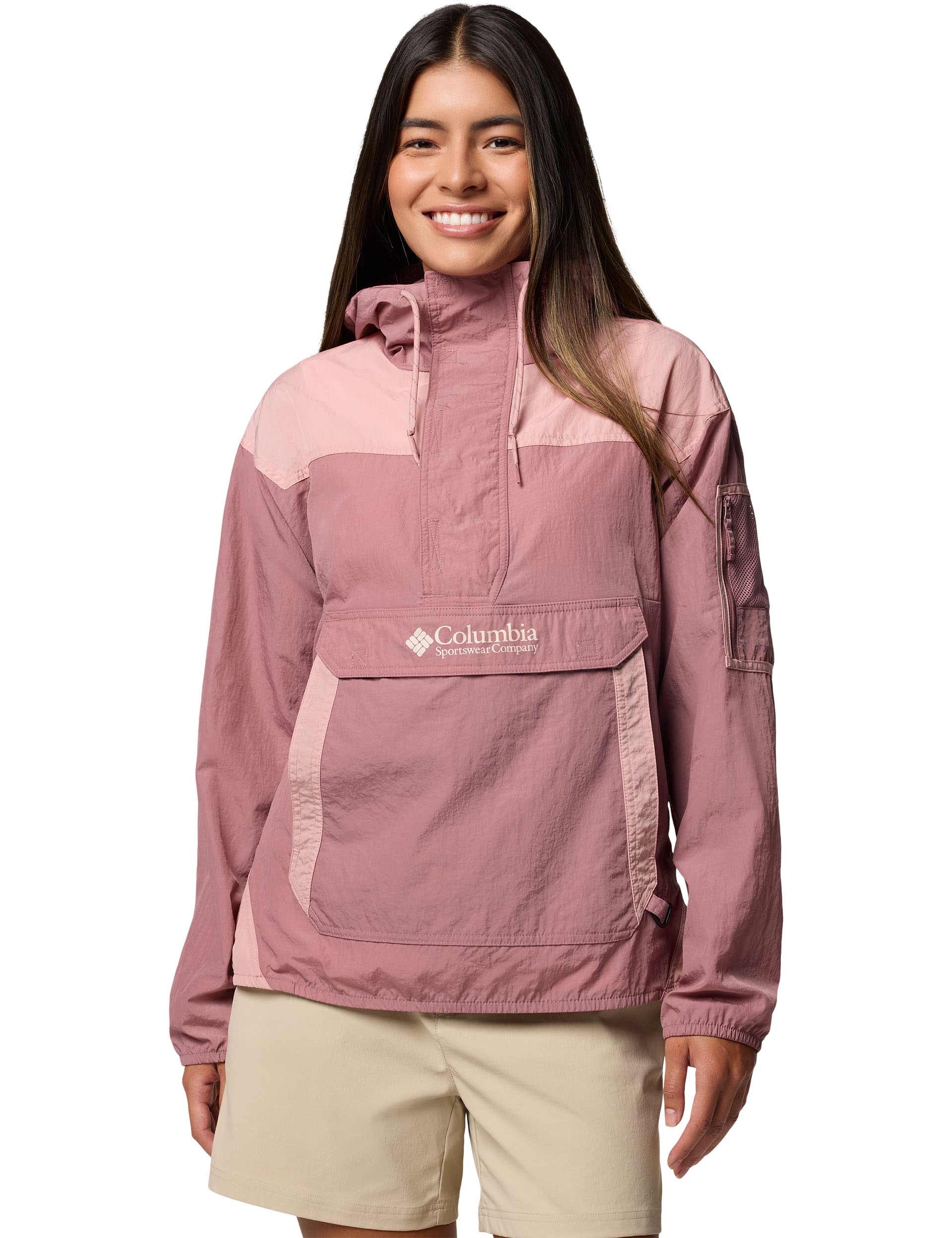 Challenger II Windbreaker Jacket - Lightweight Water-Resistant Outdoor Hoodie for Men & Women | Perfect for Hiking, Running, Cycling & Casual Wear (Fig/Eraser Pink)