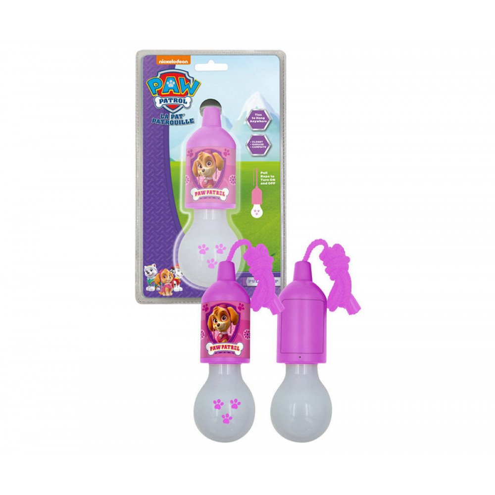 Official PAW Patrol LED Night Light - 15cm Pull Cord Lamp in Blue or Pink - Perfect for Kids' Bedrooms, Nurseries & Playrooms
