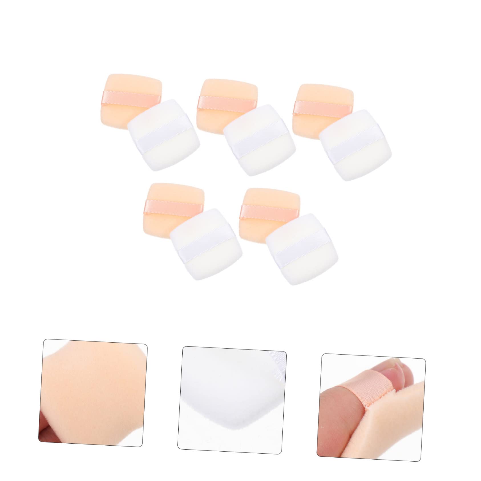 Beatifufu 10pcs Soft Mini Powder Puff Bands - Portable Facial Makeup Pads for Women, Girls & Men | Ideal for Travel, Touch-Ups & Professional Makeup Application