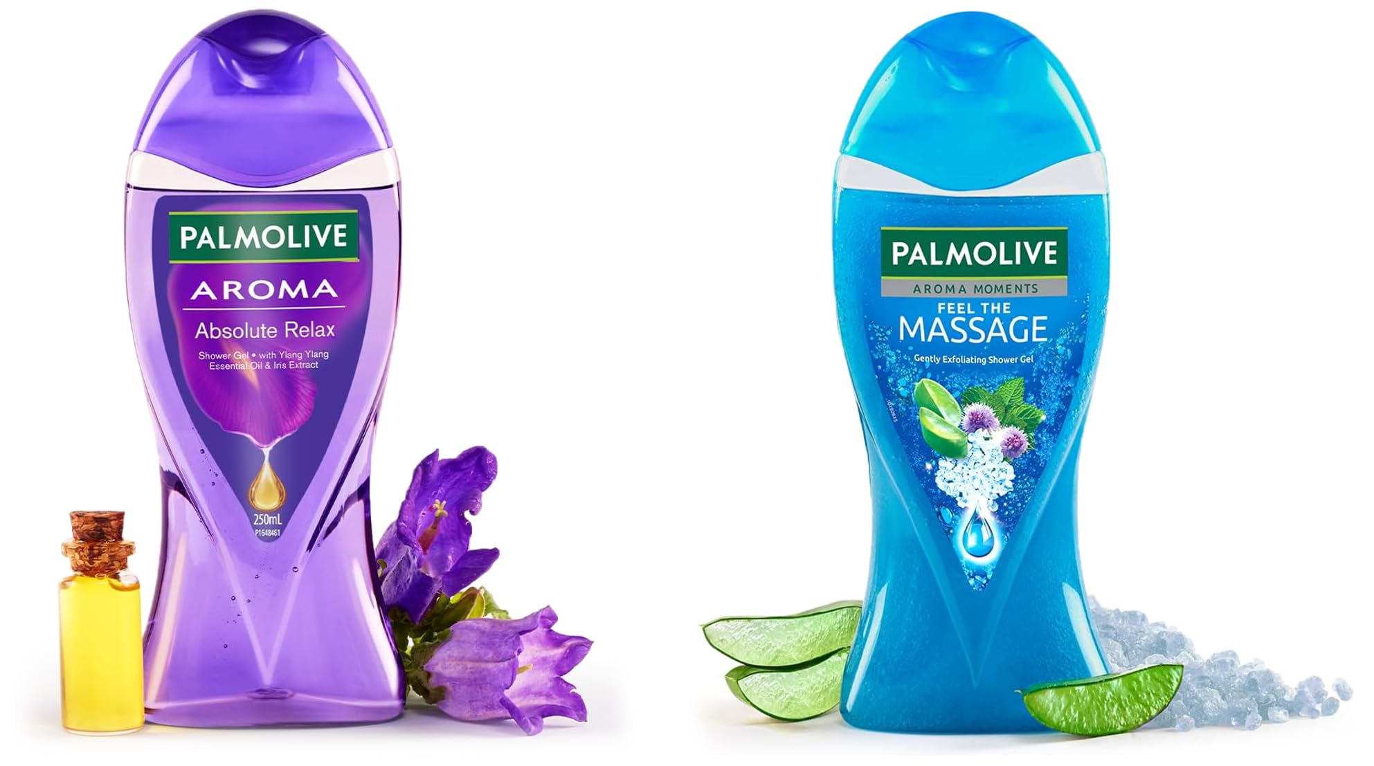 Palmolive Aroma Absolute Relax & Thermal Spa Mineral Massage Shower Gel Set - 2 x 250ml Body Wash for Stress Relief & Skin Hydration | Perfect for Daily Relaxation & Spa-Like Experience at Home