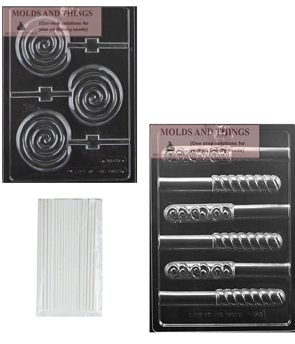 Premium Swirl Chocolate Candy Mold for Pretzel Pops - Includes Detailed Molding Instructions | Perfect for DIY Candy Making, Holiday Treats & Party Favors