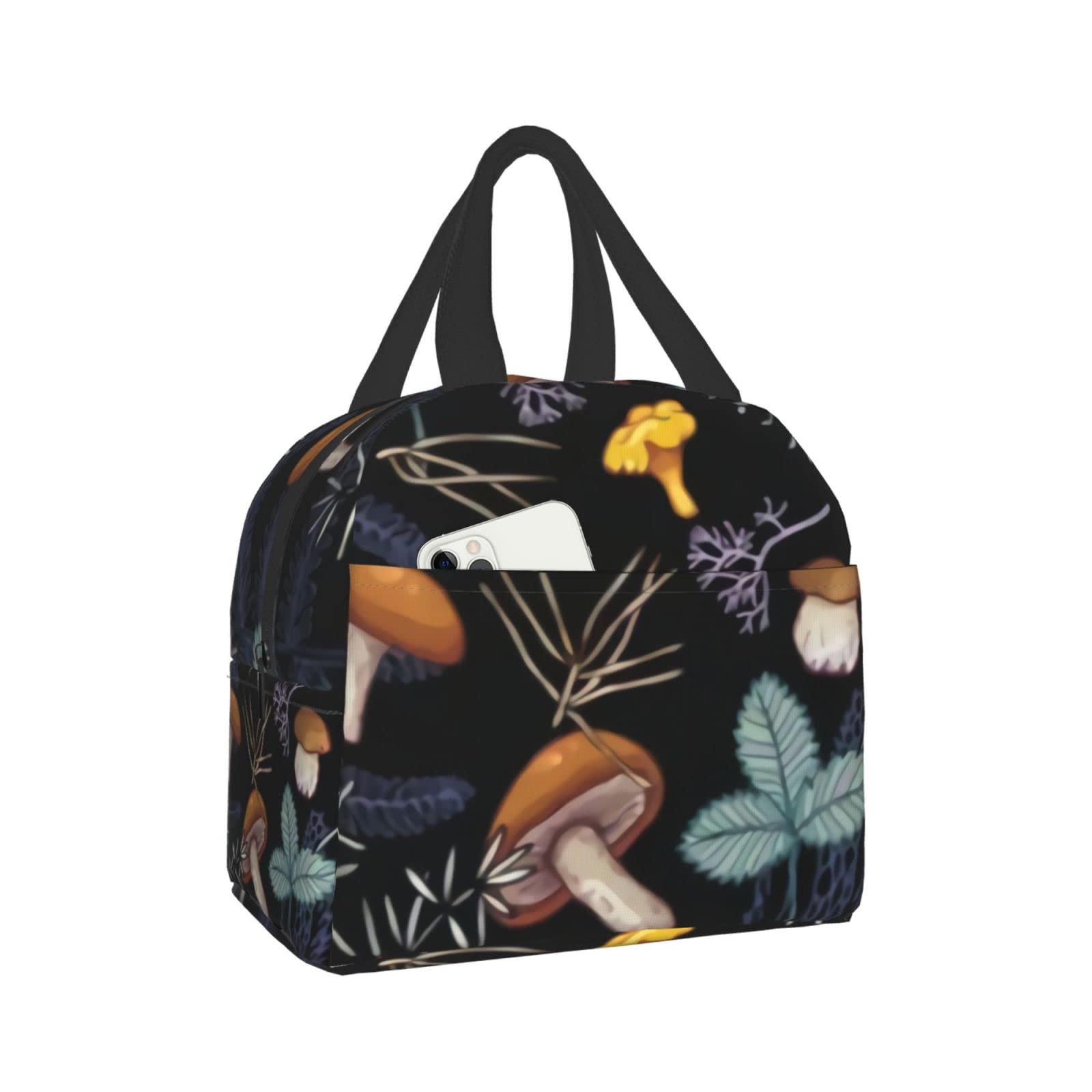 Kawaii Insulated Lunch Bag for Women & Men - Cute Waterproof Reusable Lunch Box for Work, School, Travel - Mushroom Design Washable Thermal Food Container | Perfect for Office, Picnic, Commuting & Outdoor Activities