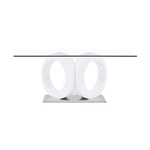 Modern White Dining Table for Home & Restaurant - Solid Wood Global Furniture for Kitchen, Dining Room & Outdoor Patio