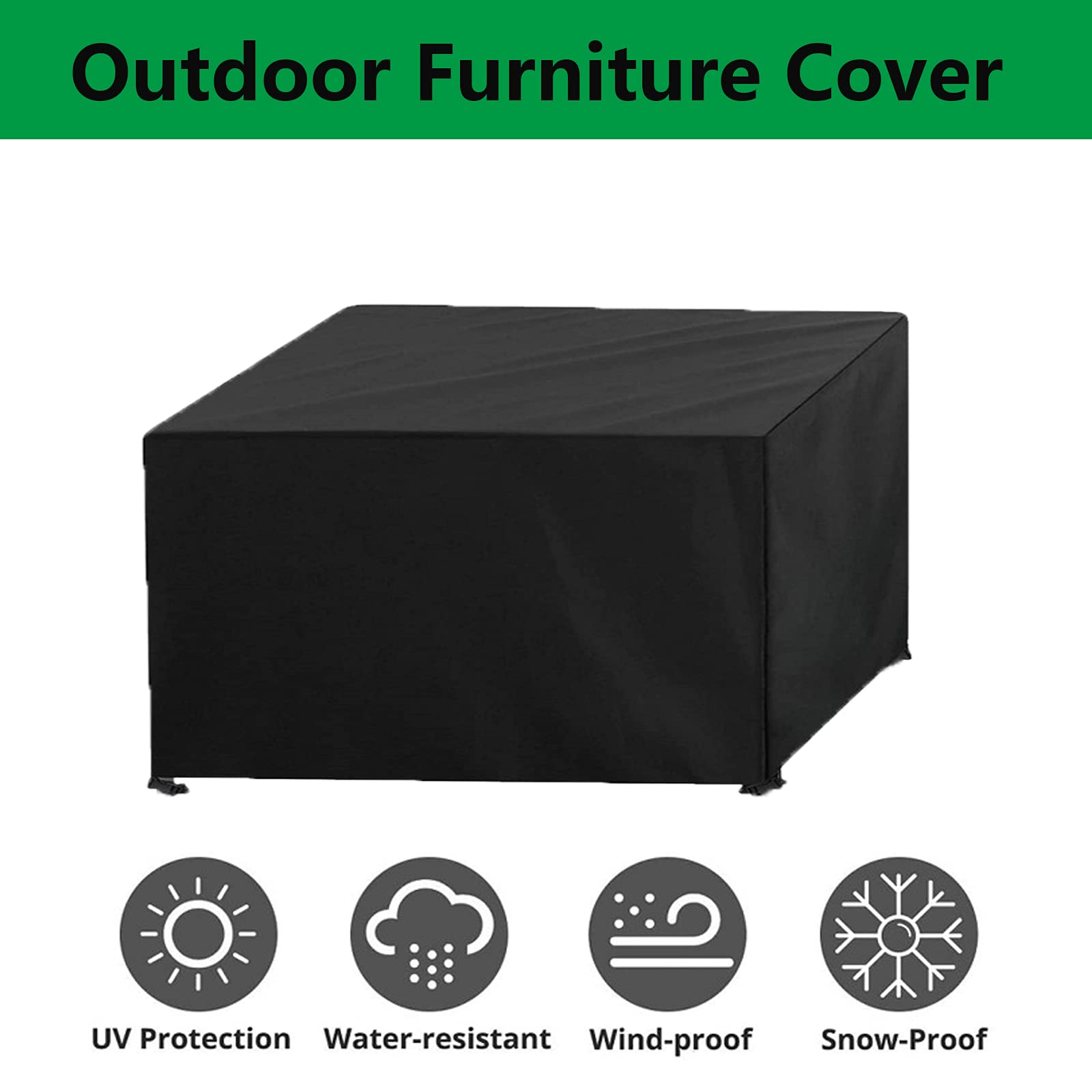 Waterproof Outdoor Furniture Covers 91x91x35in - Heavy Duty Square Patio Table Covers, Windproof Canvas Dining Set Protector for Rain, Snow & Winter Weather - Perfect for Backyard, Garden & Deck Furniture Protection