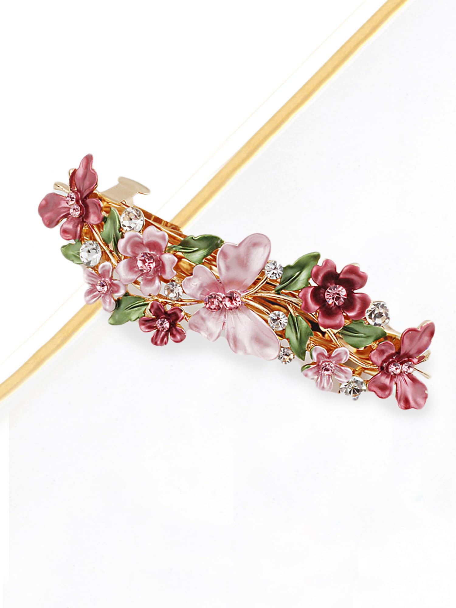Yellow Butterfly Hair Clips for Women & Girls - Enameled French Barrette Hair Accessories | Perfect for School, Parties, Weddings & Everyday Wear | Great Gift Idea for Women & Girls