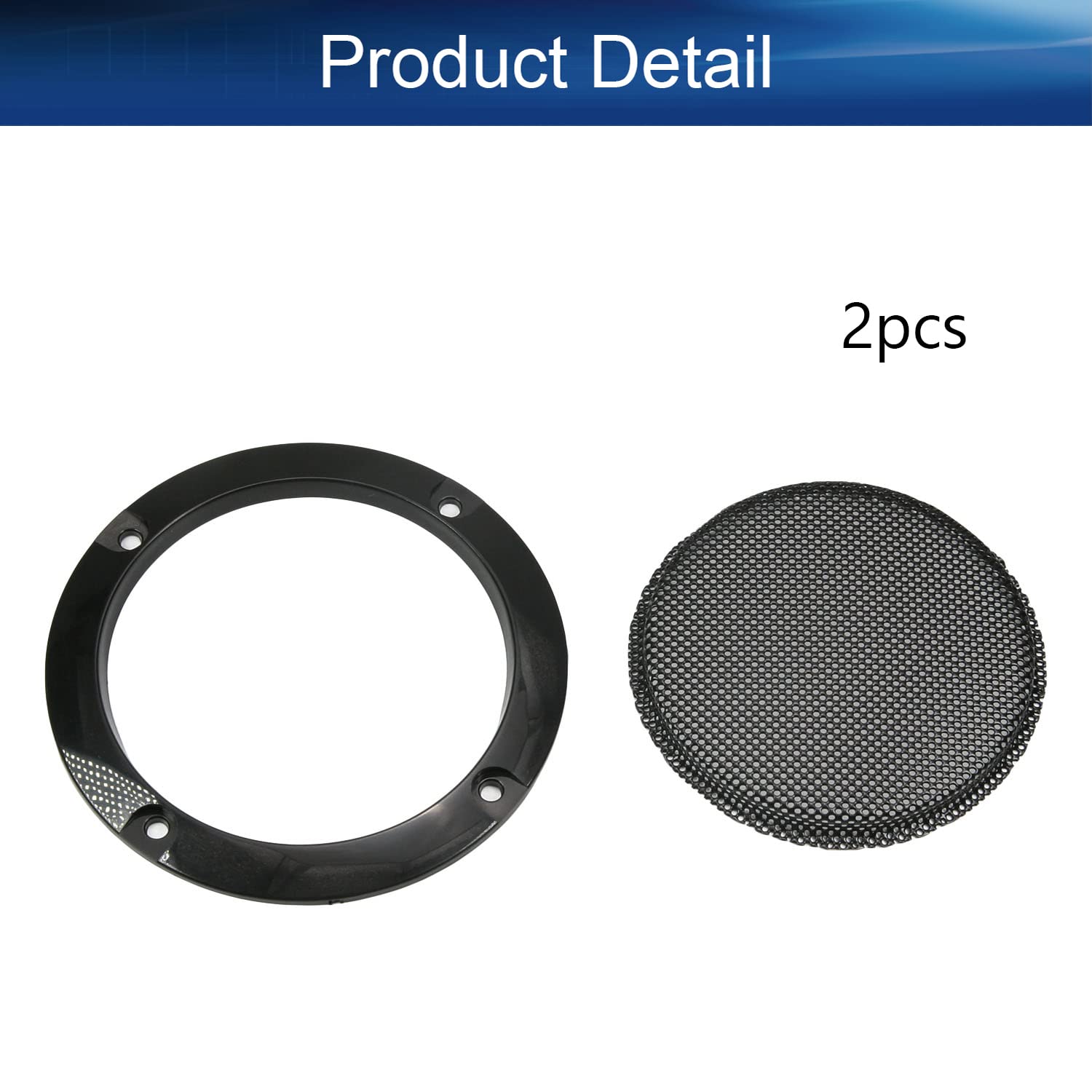 Bettomshin 3 Inch Speaker Grill Mesh - Decorative Metal Subwoofer Guard Cover with Black Trim (2 Pack) - Premium Audio Accessories for Home Theater & Car Audio Systems