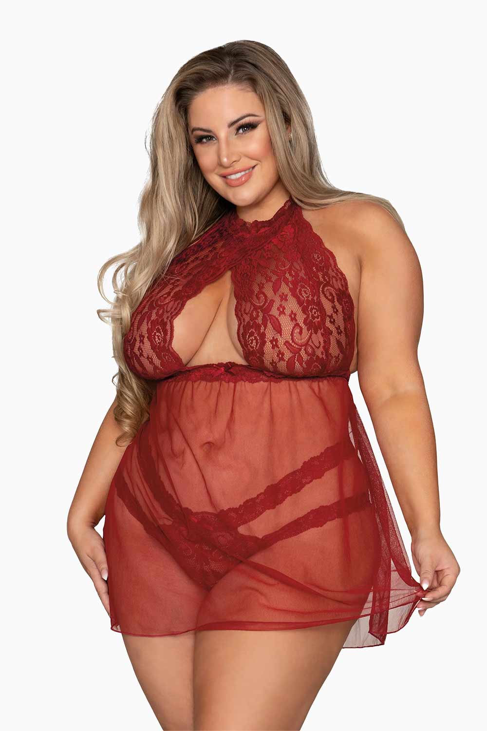 CATALINA | Sexy Red Babydoll Lingerie for Women - Perfect for Valentine's Day, Anniversary Gifts & Romantic Nights