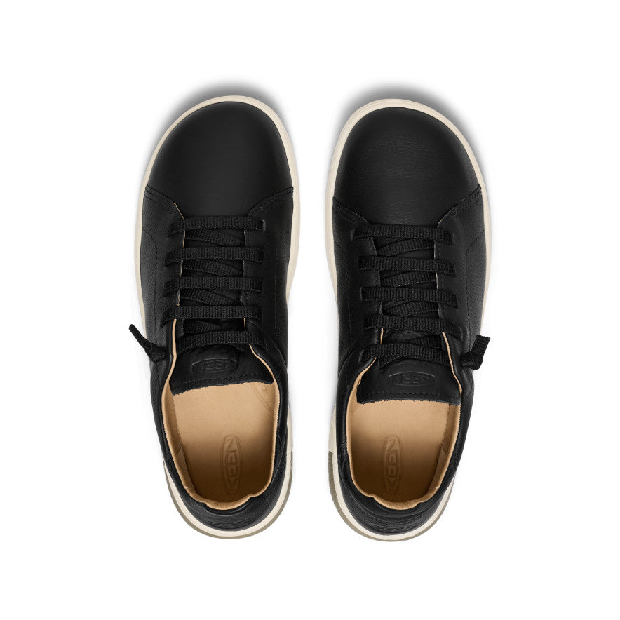KNX Men's Leather Sneakers - Black & Star White | Comfortable & Stylish Casual Shoes for Walking, Travel & Everyday Wear