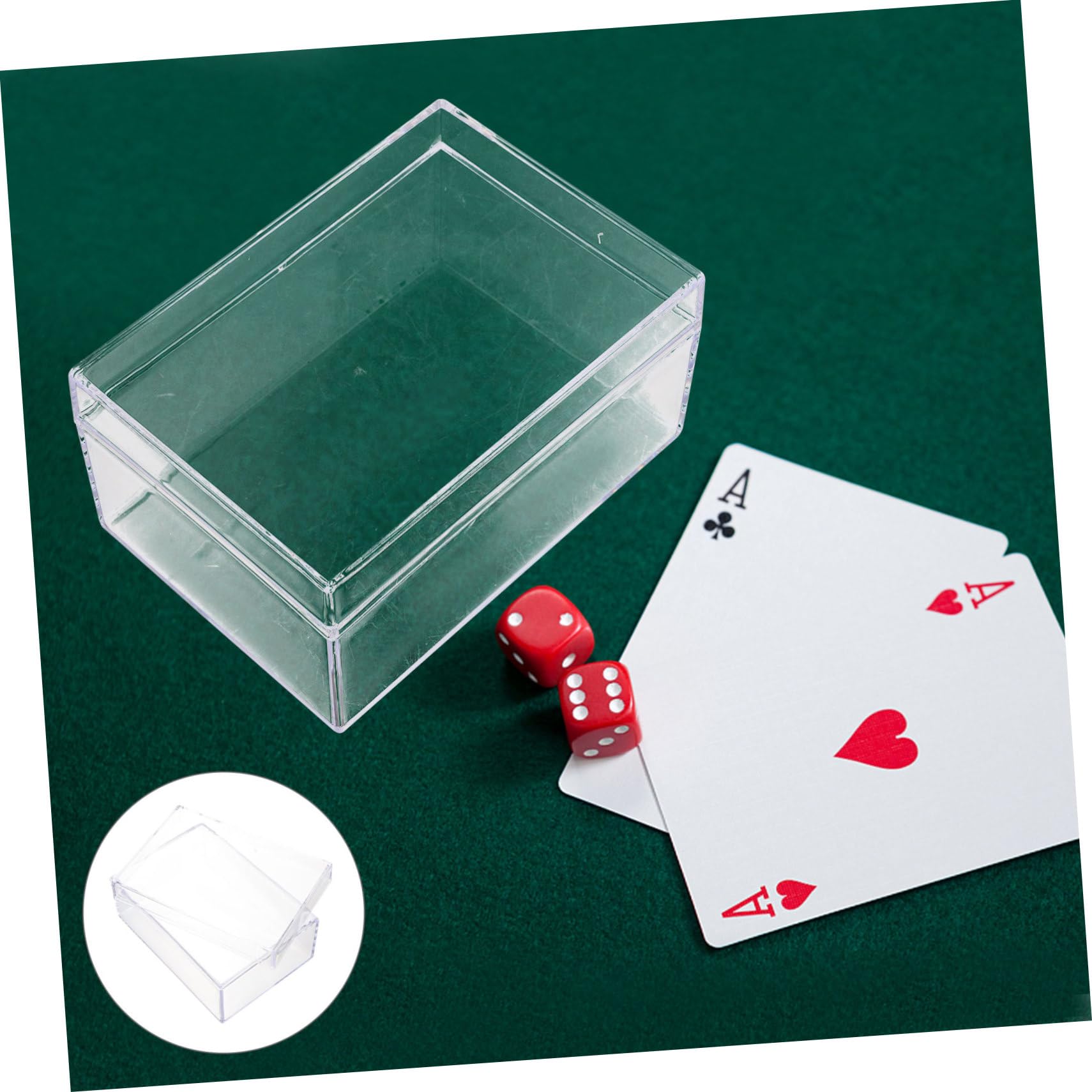 Mobestech Plastic Playing Card Storage Box - Rectangular Clear Card Case for Collectible Cards, Candy, Small Beads - Perfect for Game Nights, Travel & Organizing Collectibles