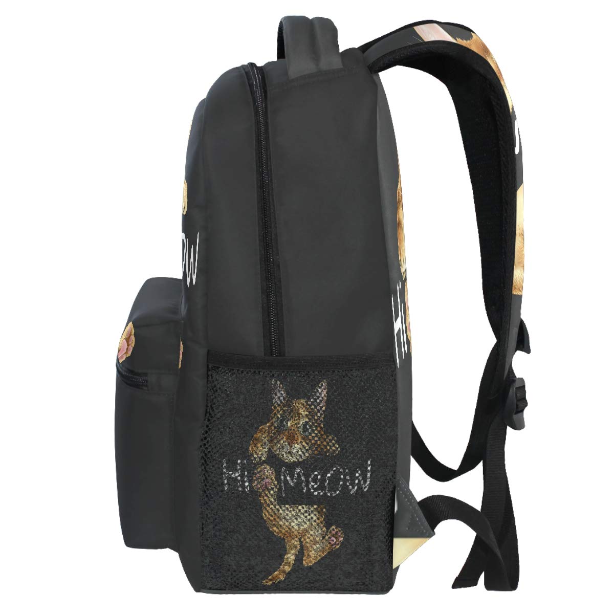 Vdsrup Hi Meow Cat Backpack - Cute Kitten School Bag for Girls & Boys, Waterproof Laptop Backpack for Students, Lightweight Durable Book Bag for College & Travel - Perfect for School, Work & Outdoor Adventures