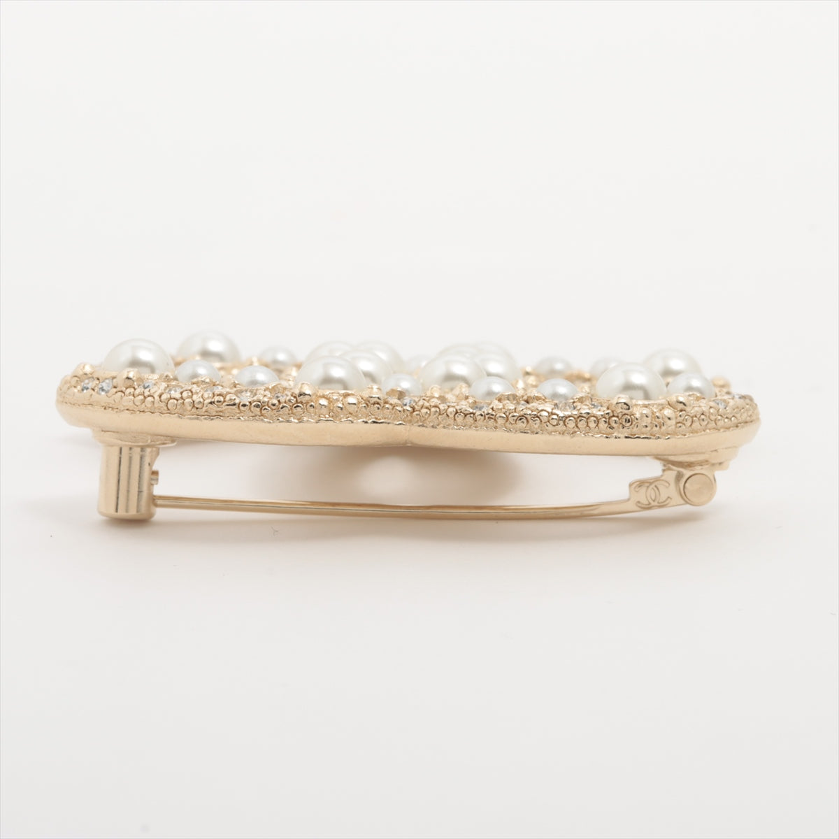 Chanel Coco Pearl Rhinestone Gold Brooch - Vintage Inspired Costume Jewelry for Women 2023 | Perfect for Evening Dresses, Blazers & Special Occasions